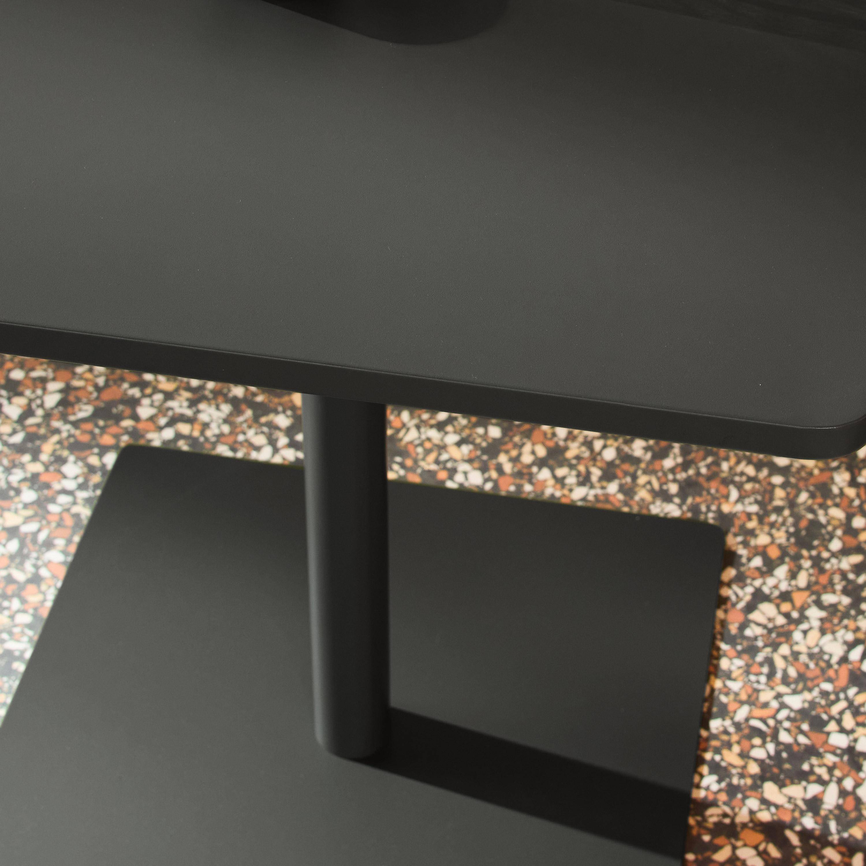 Square 2-seater Steel Bistro Garden Table 2-seater Anthracite 70x70x73 cm - Orea Photo3