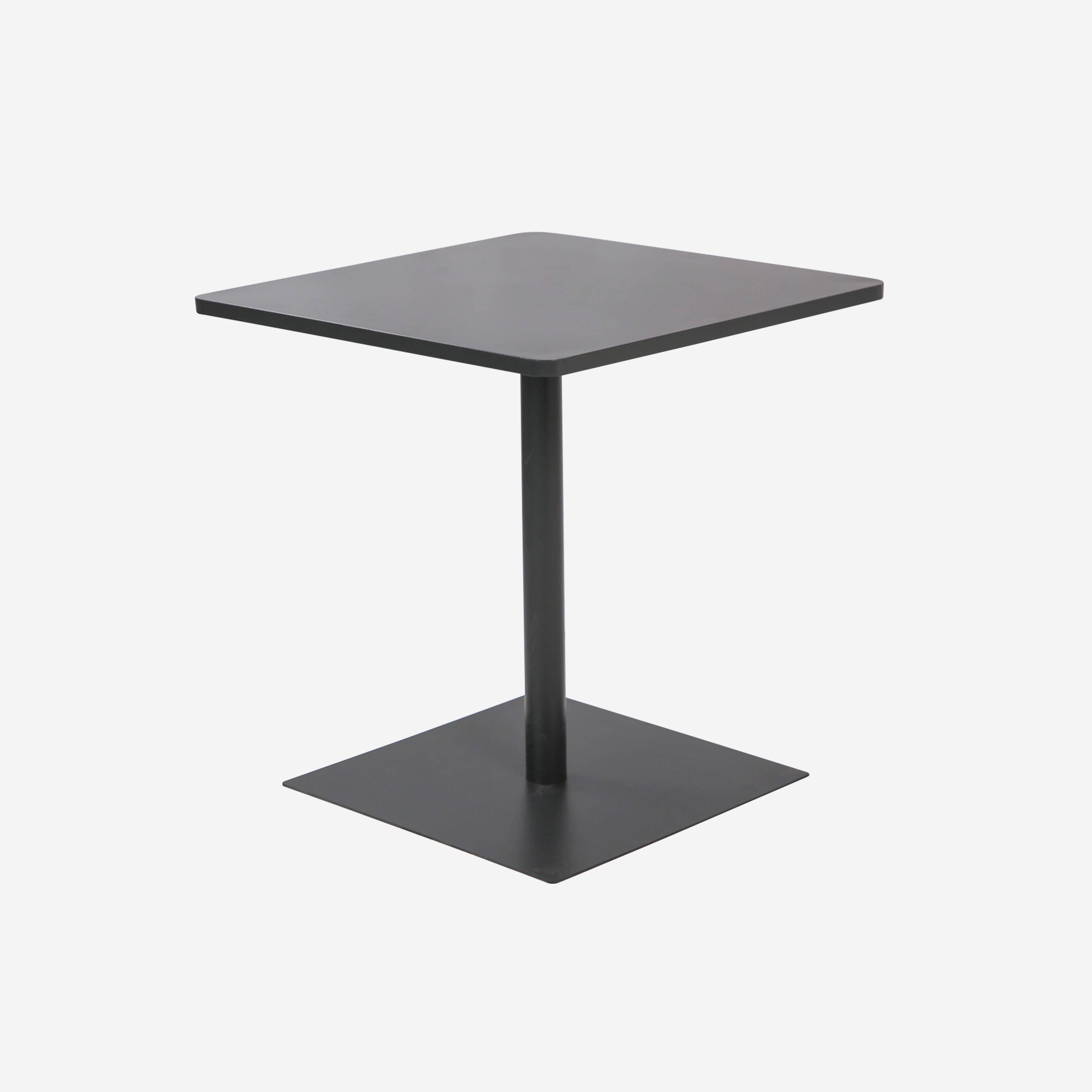 Table de jardin bistrot carré acier 2 places 70 cm anthracite - Orea Photo1