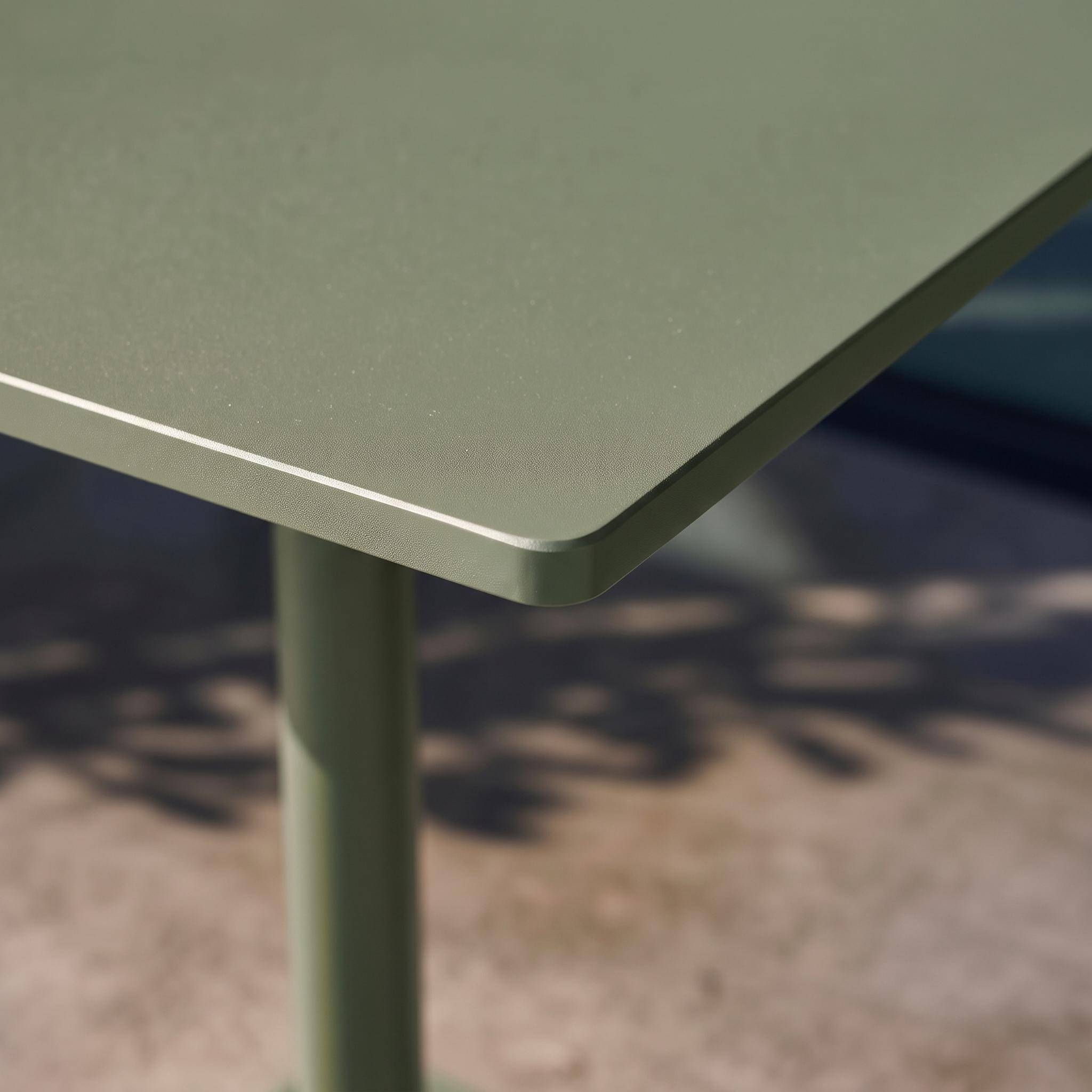 Table de jardin bistrot carré acier 2 places 70 cm kaki - Orea Photo3