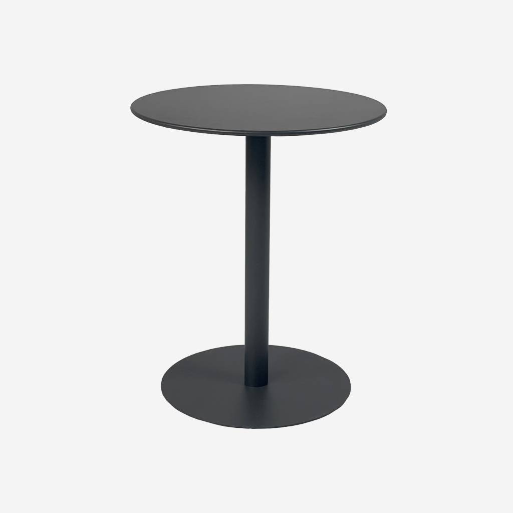 Table de jardin bistrot ronde acier 2 places anthracite