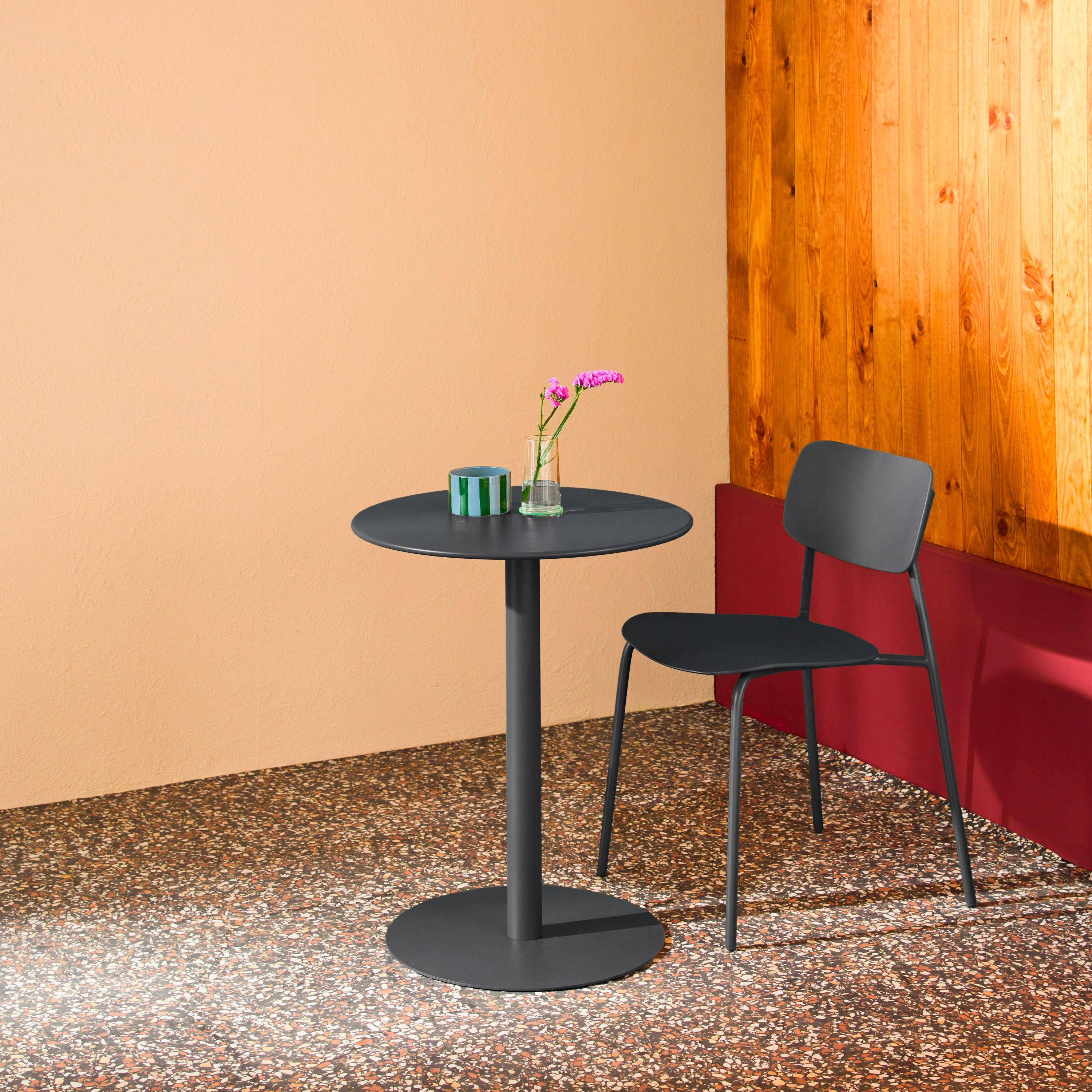 Tuintafel 2-persoons rond bistro van staal antraciet Ø59,5 x H 72,5 cm - Orea,sweeek,Photo2