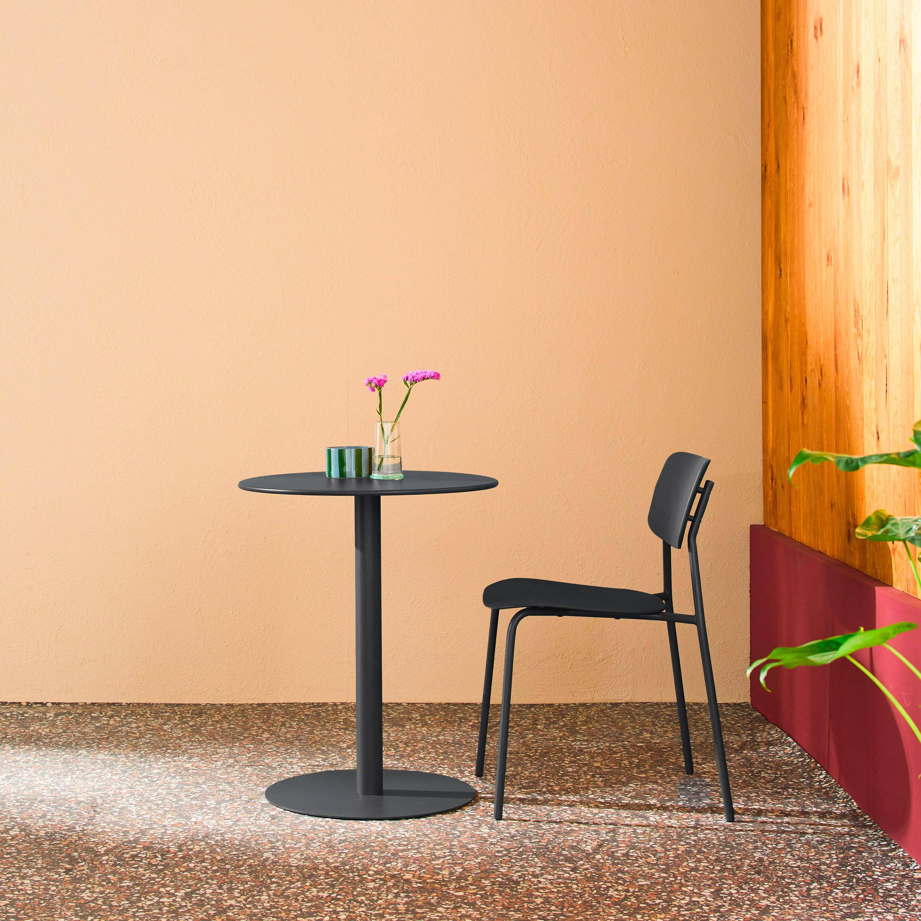 Tuintafel 2-persoons rond bistro van staal antraciet Ø59,5 x H 72,5 cm - Orea Photo1