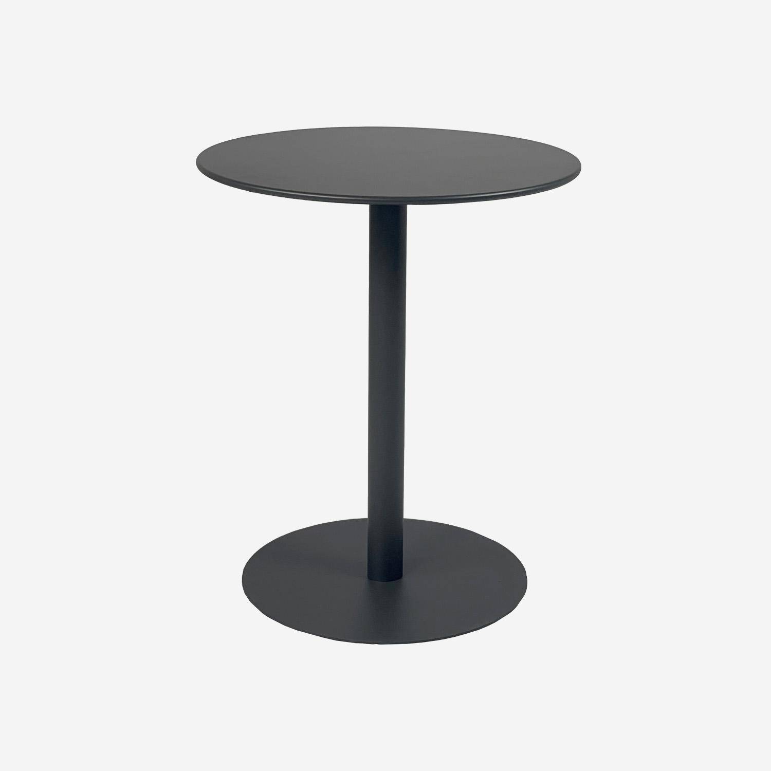 Table de jardin bistrot ronde acier 2 places anthracite - Ø60cm - Orea,sweeek,Photo1