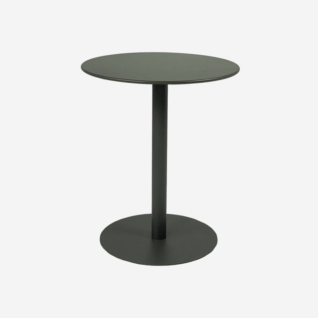 Table de jardin bistrot ronde acier 2 places kaki