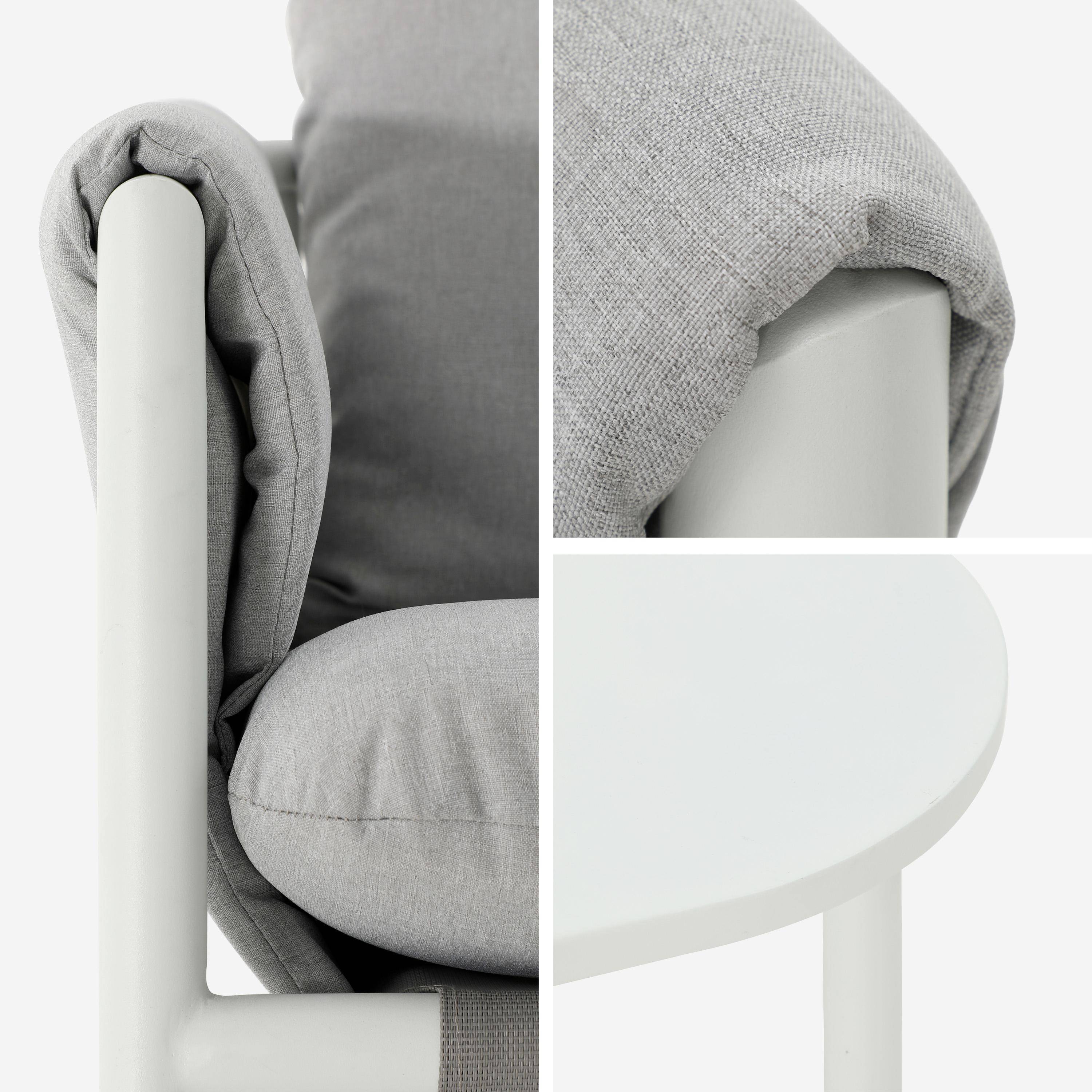 Salon de jardin acier 4 places tissu gris - Kyo,sweeek,Photo3