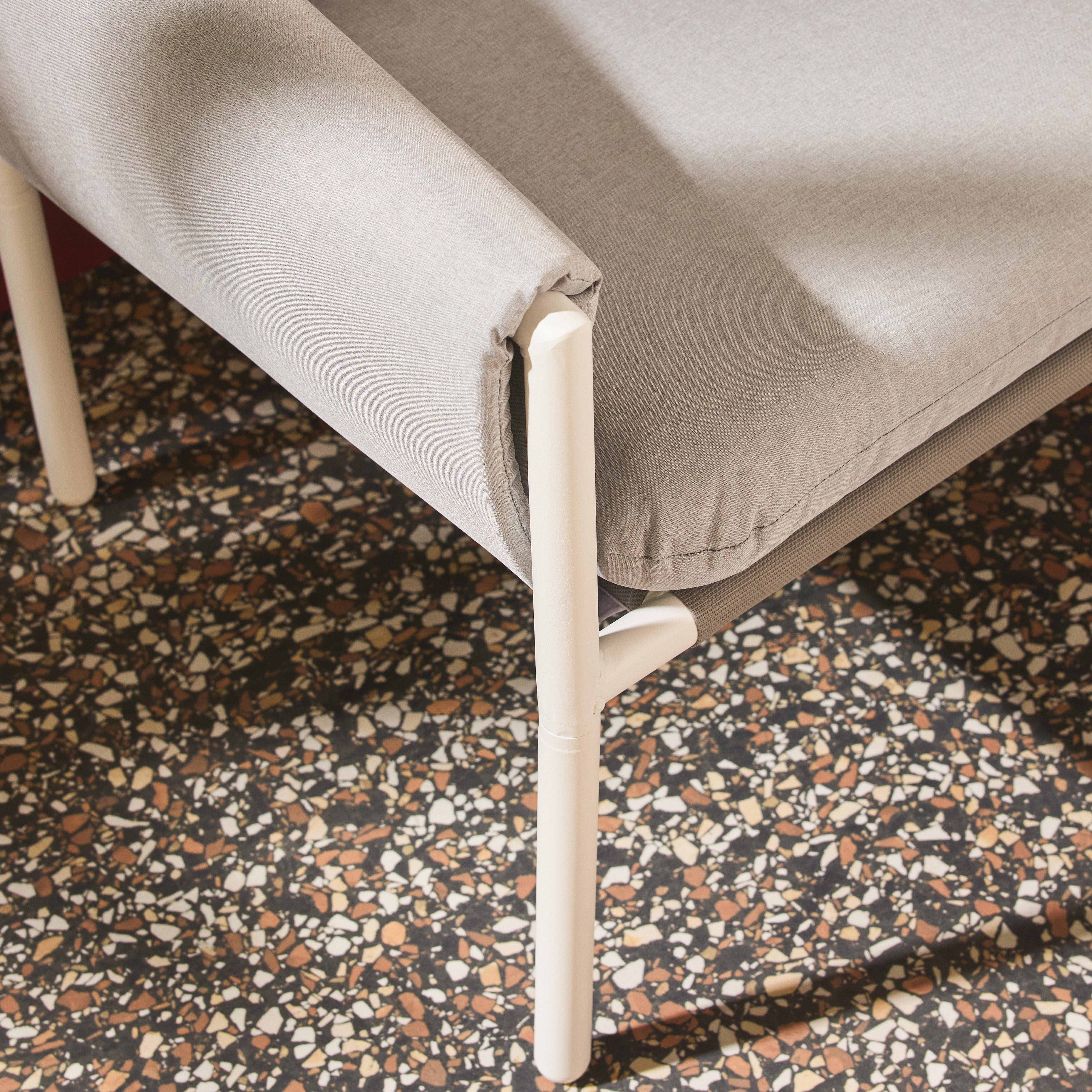 Tuinset voor 4 personen staal grijs een bank, twee fauteuils en een tafel - Kyo,sweeek,Photo3