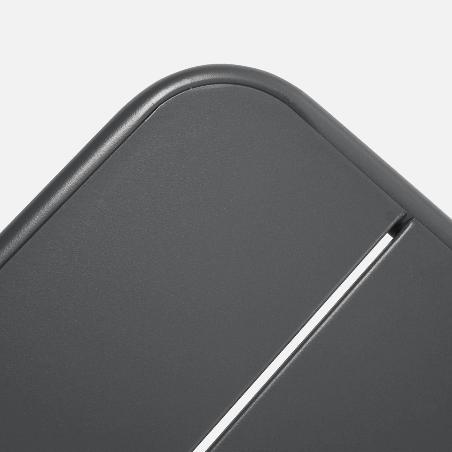 Table gigogne extérieure carrée en acier 45cm anthracite - Amélia,sweeek,Photo3