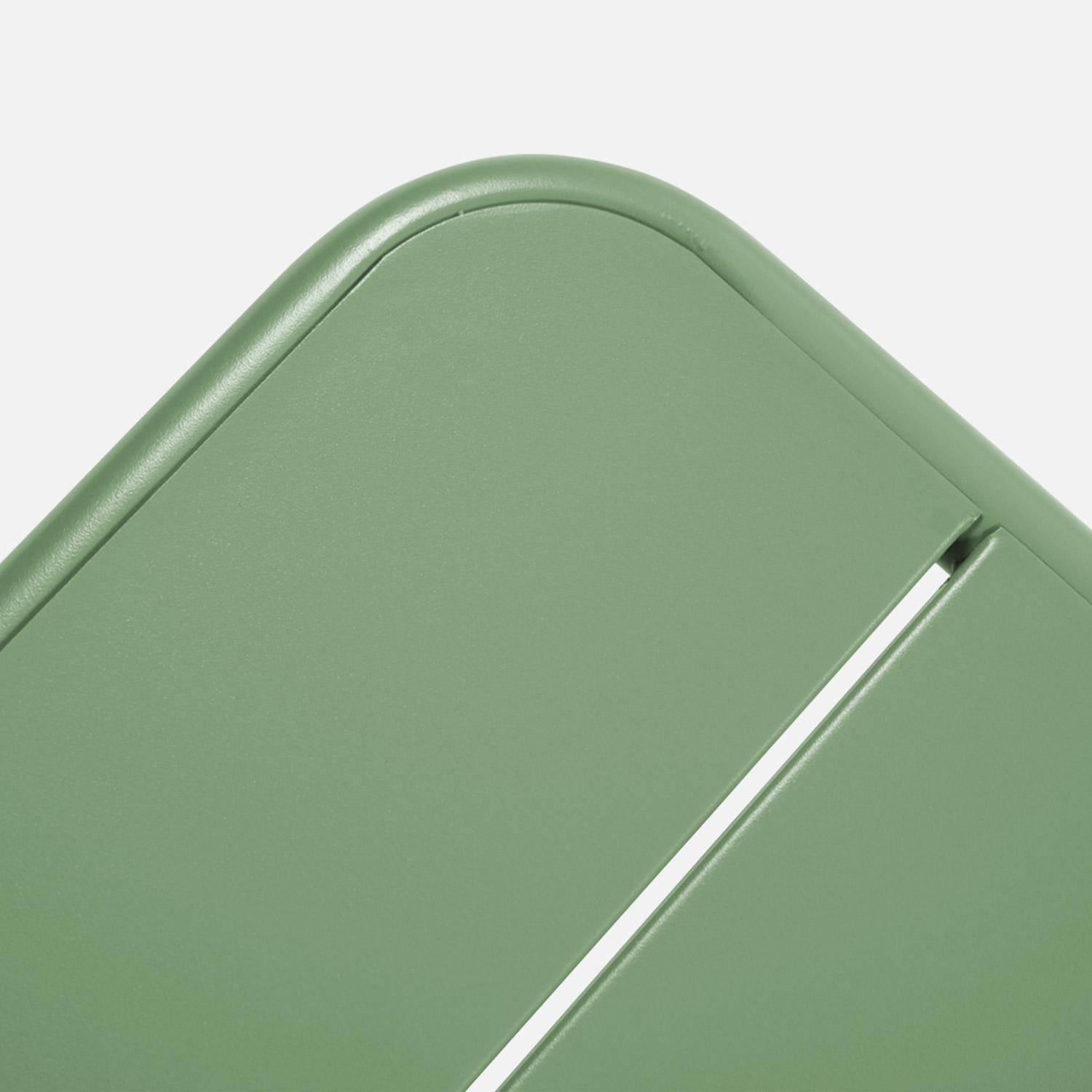 Table gigogne extérieure carrée en acier 45cm vert - Amélia,sweeek,Photo3