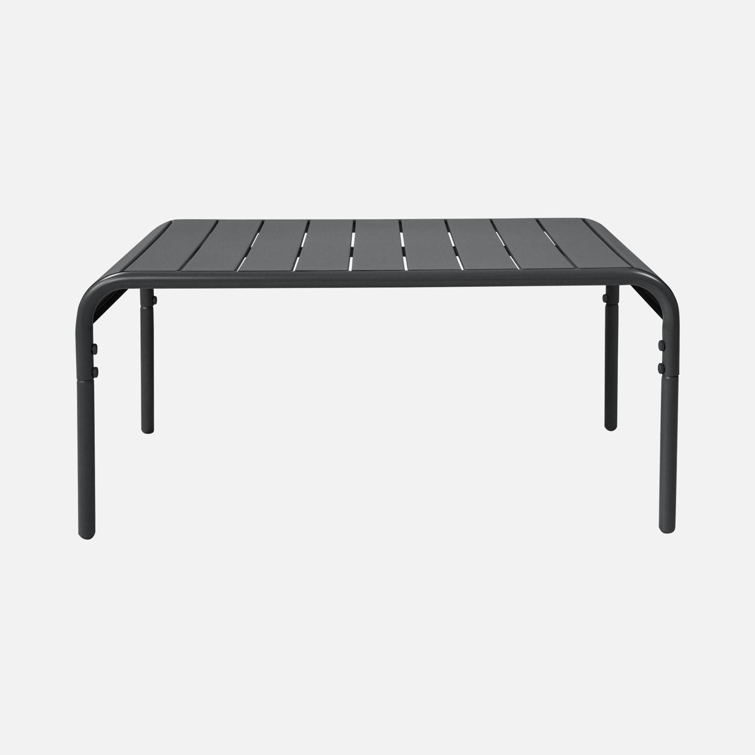 Table basse de jardin rectangulaire acier 90cm anthracite - Amélia Photo2
