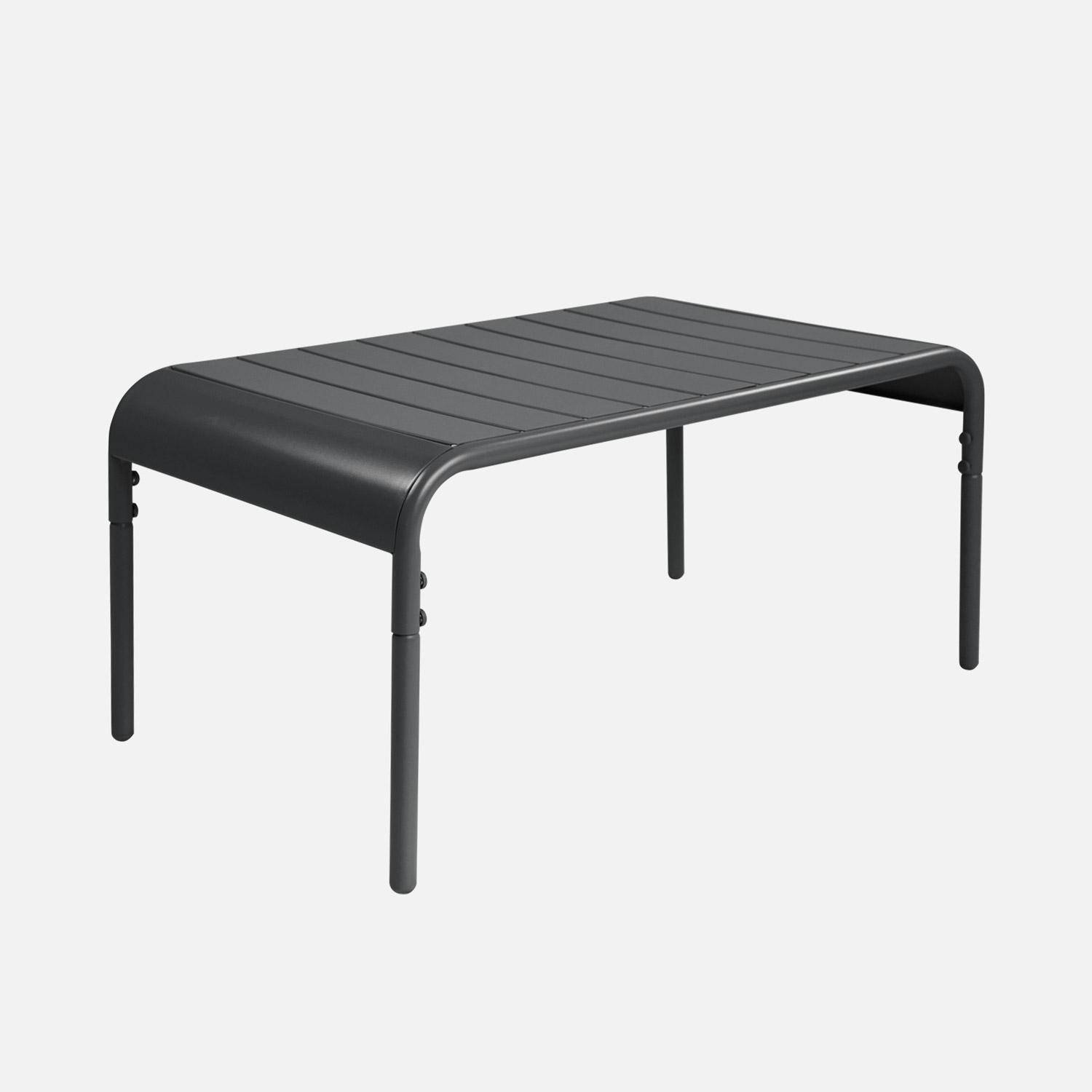Table basse de jardin rectangulaire acier 90cm anthracite - Amélia,sweeek,Photo1