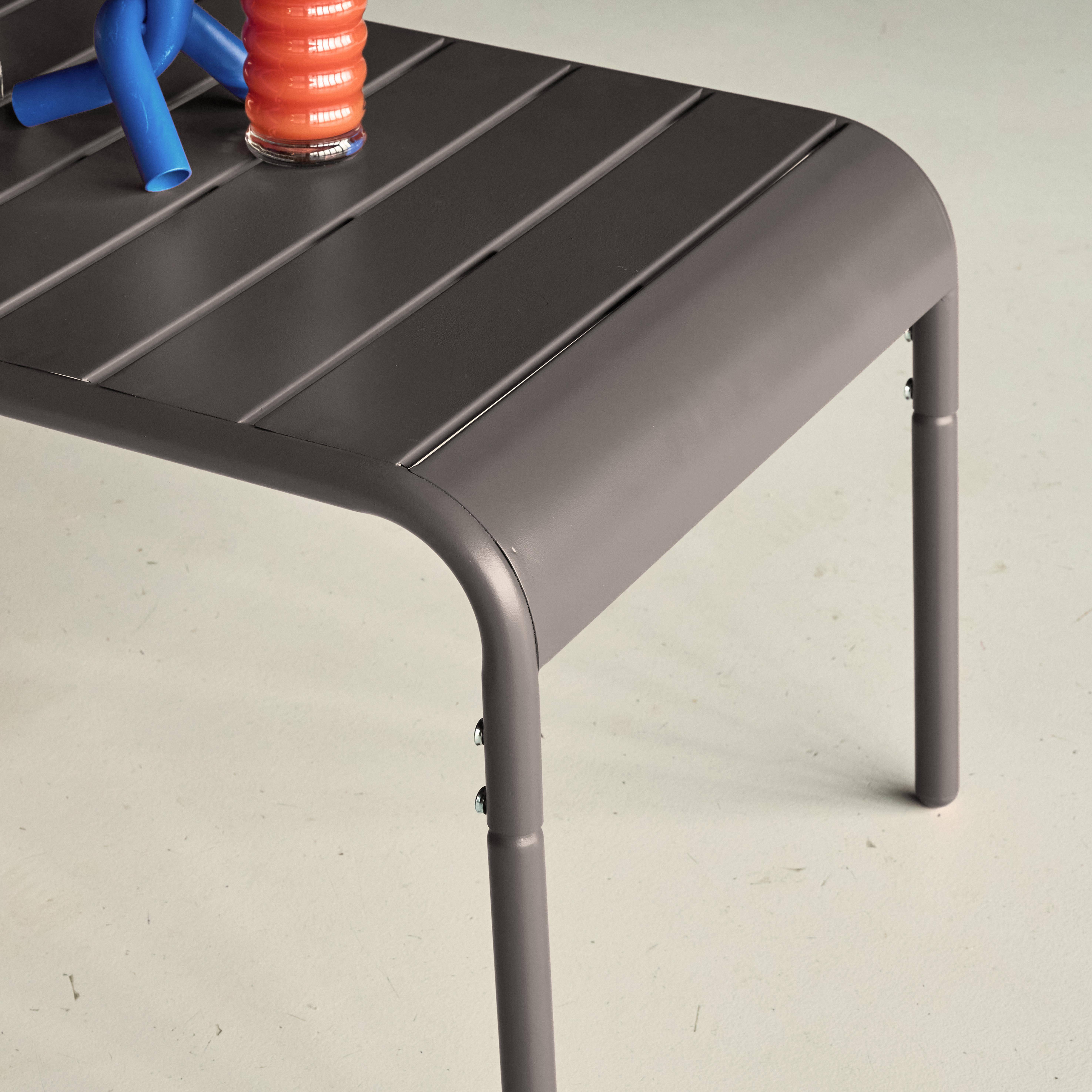 Rechteckiger Couchtisch aus Stahl für den Garten 90 cm anthrazit - Amelia Photo3