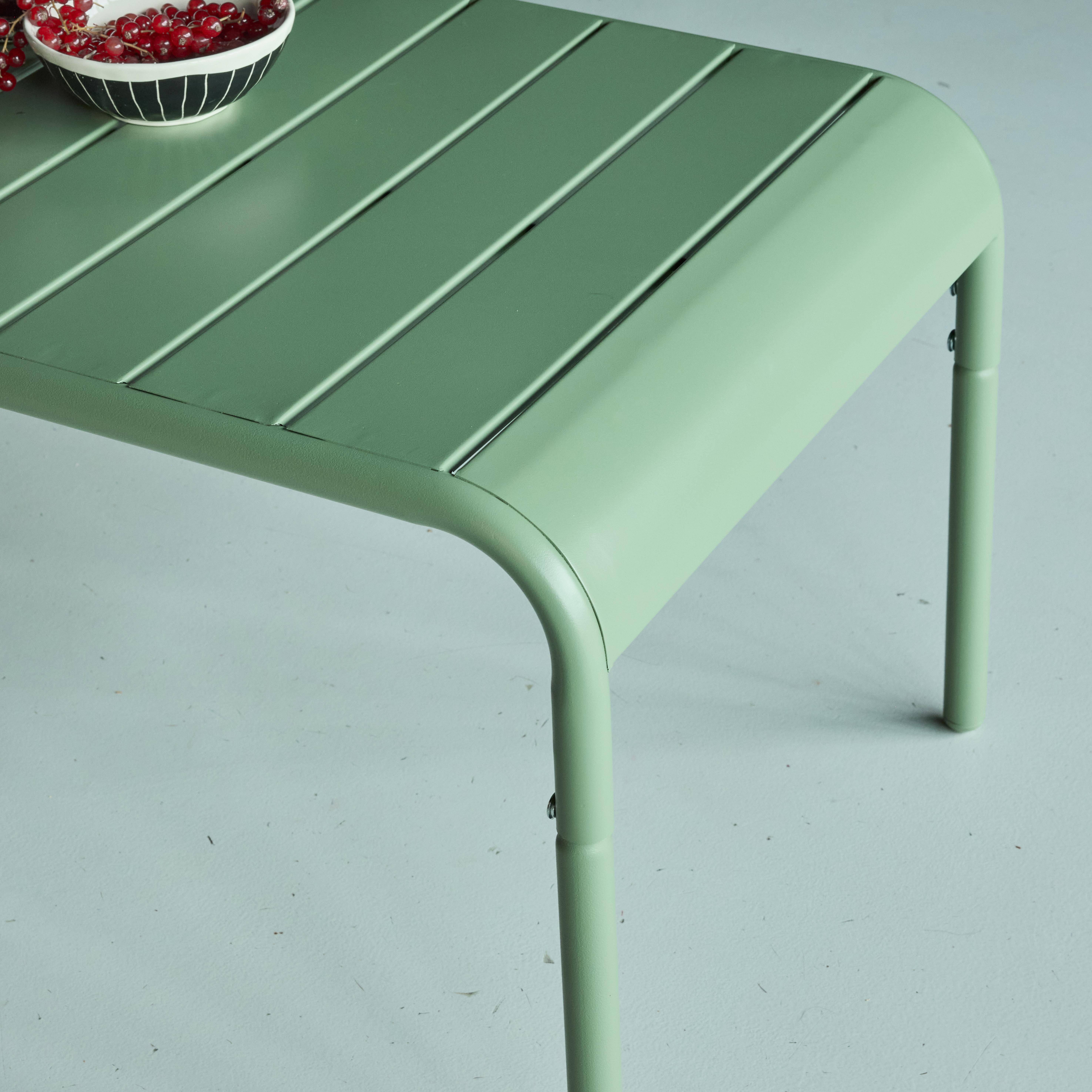 Table basse de jardin rectangulaire acier 90cm vert - Amélia,sweeek,Photo3