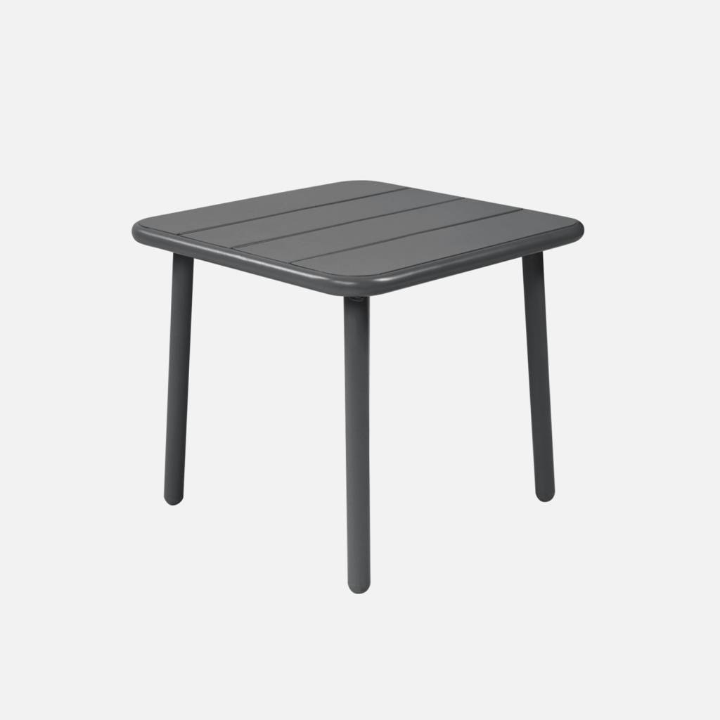 Table basse de jardin carrée acier 45cm anthracite