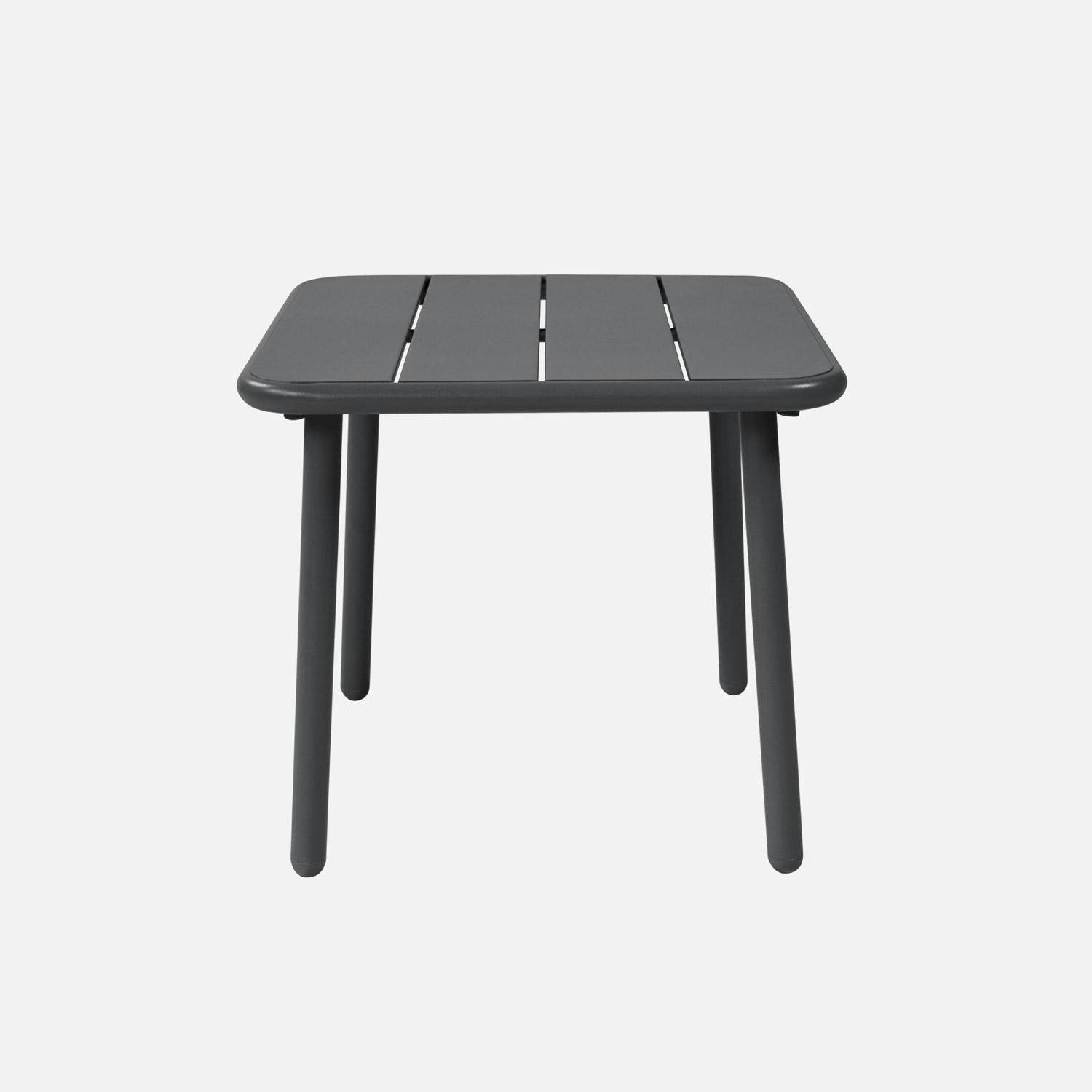 Tuinsalontafel metaal vierkant antraciet 45 x 45 x 40cm - Amélia,sweeek,Photo4