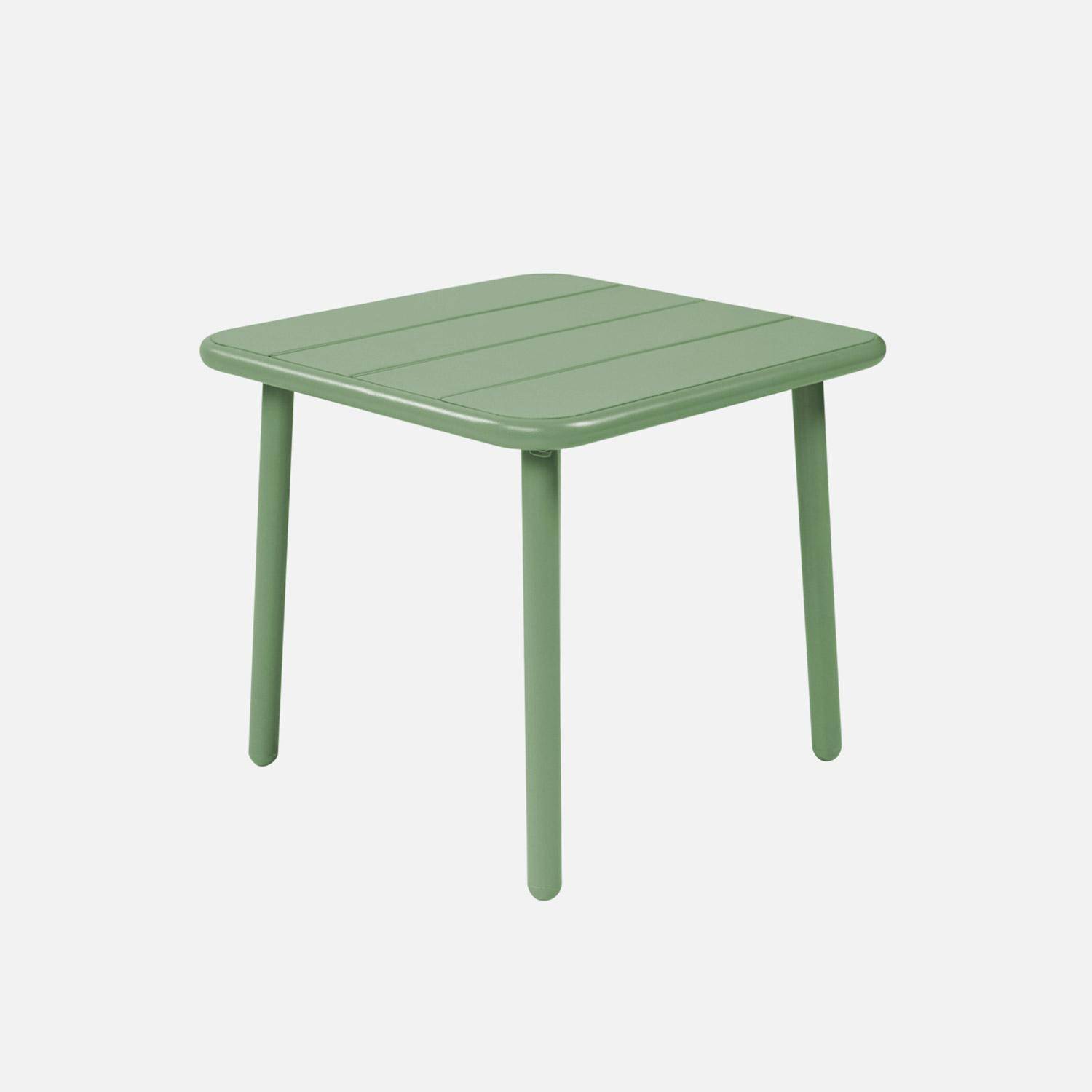 Table basse de jardin carrée acier 45cm vert - Amélia,sweeek,Photo3