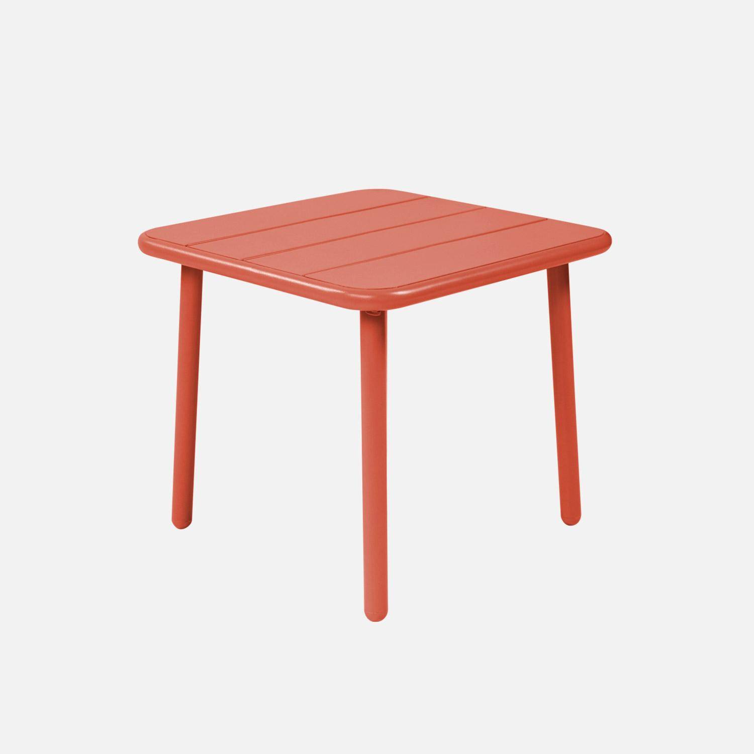 Table basse de jardin carrée acier 45cm terracotta - Amélia,sweeek,Photo3