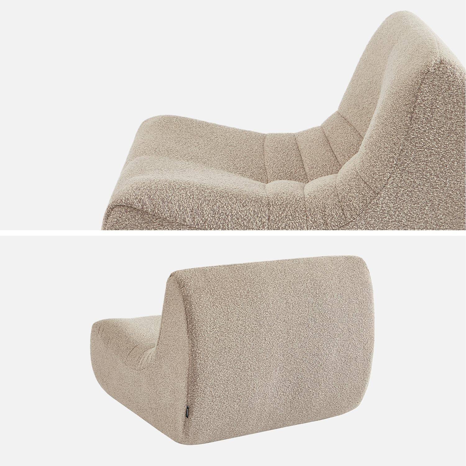 Fauteuil chauffeuse enfant bouclette texturée 1 place beige - Sokol Kids Photo3