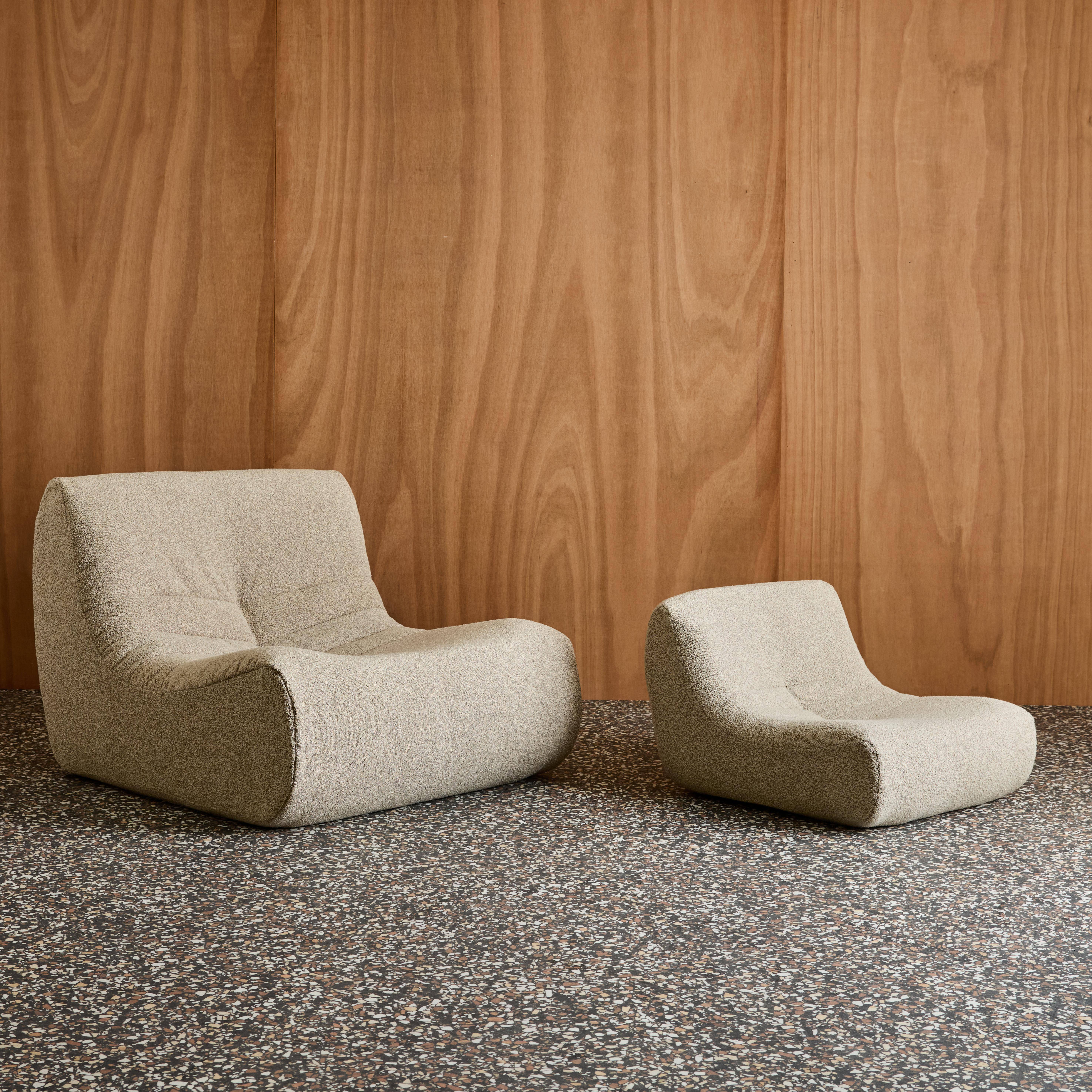 Fotel dziecięcy z teksturowanego bouclé, jednoosobowy, beżowy - Sokol Kids Photo4