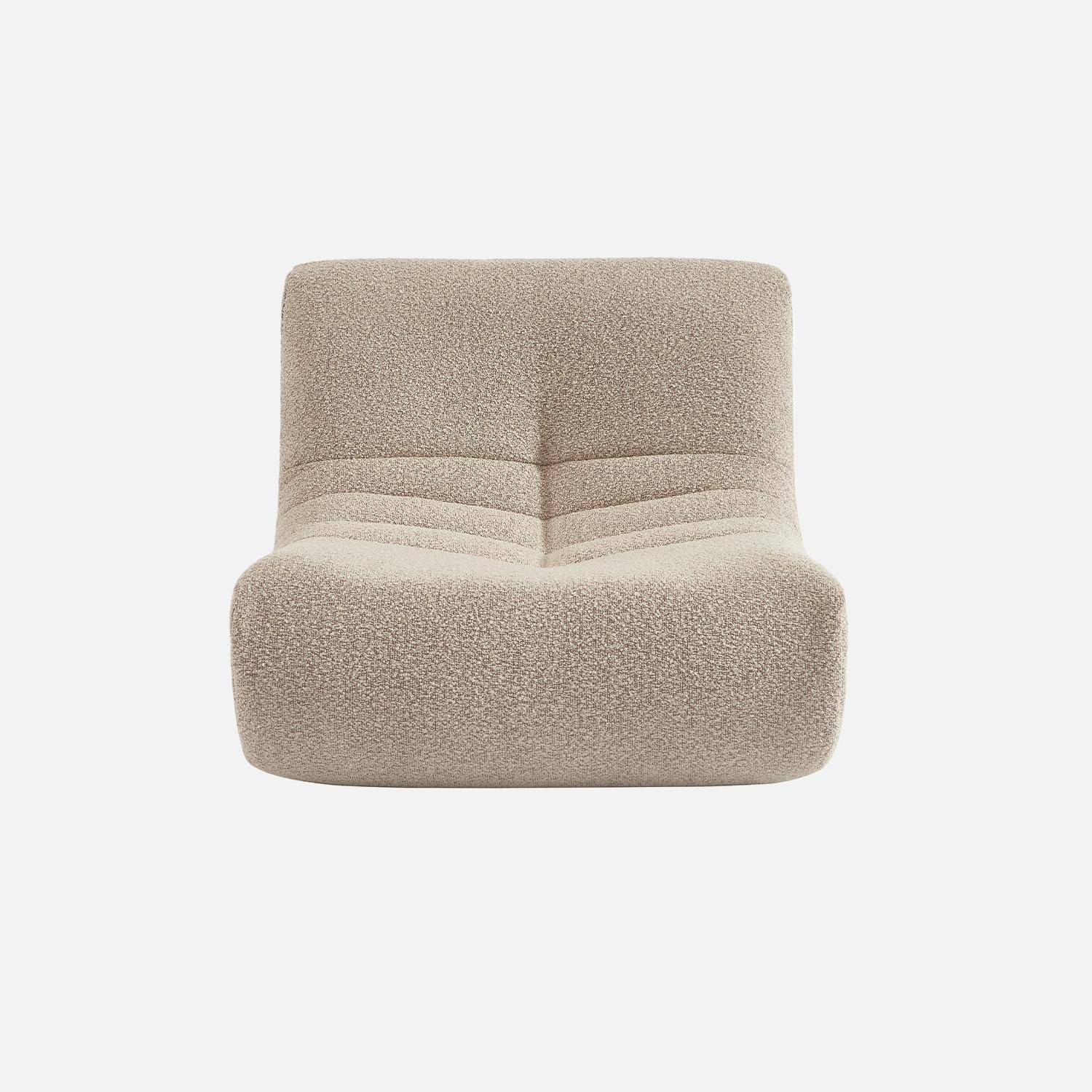 Fauteuil chauffeuse enfant bouclette texturée 1 place beige - Sokol Kids,sweeek,Photo2