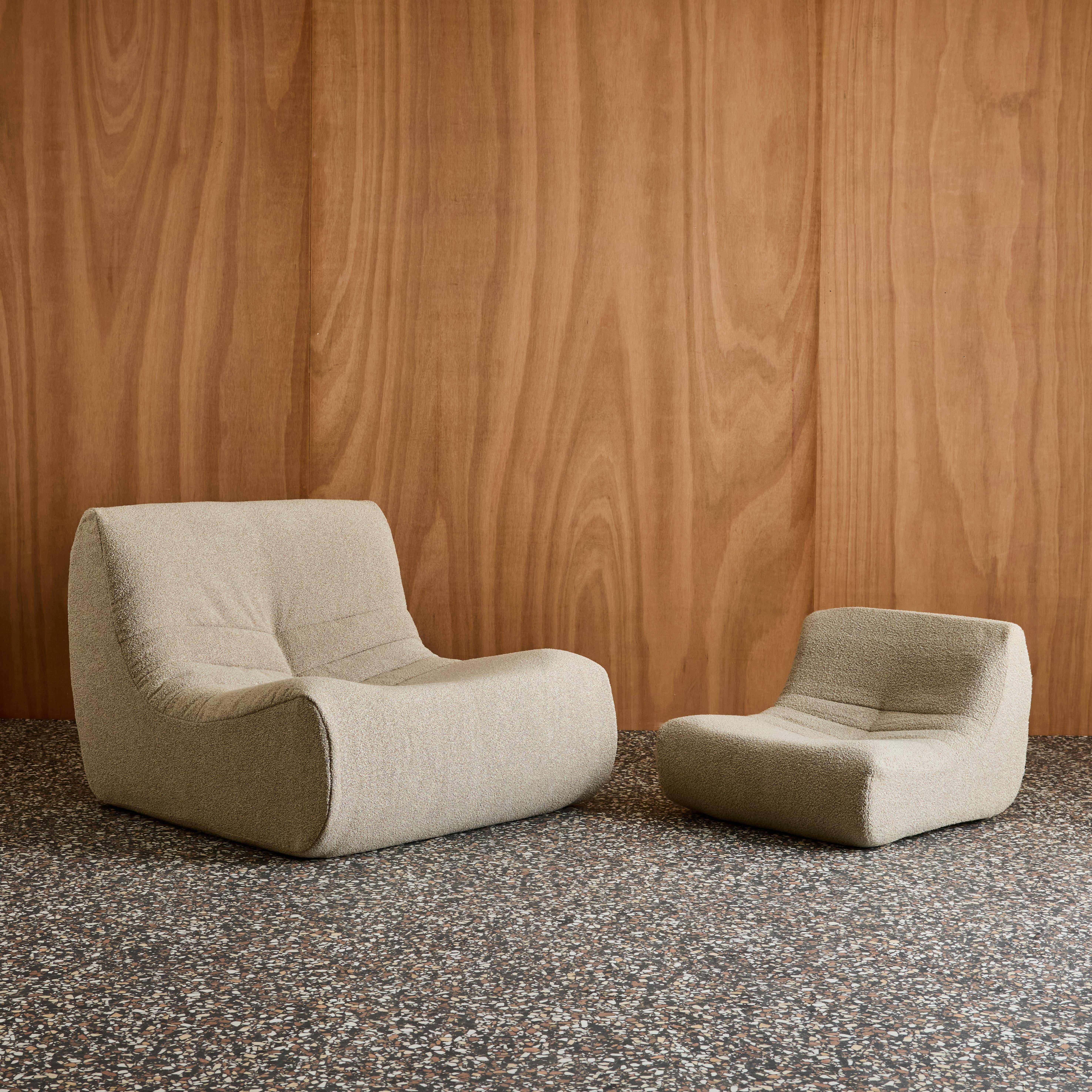 Fotel dziecięcy z teksturowanego bouclé, jednoosobowy, beżowy - Sokol Kids Photo5