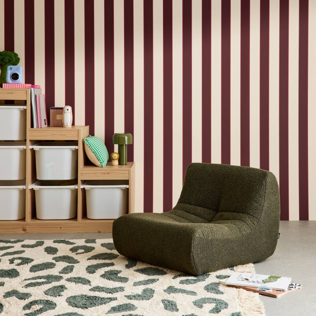 Poltroncina per bambini in bouclé testurizzato 1 posto, Verde kaki