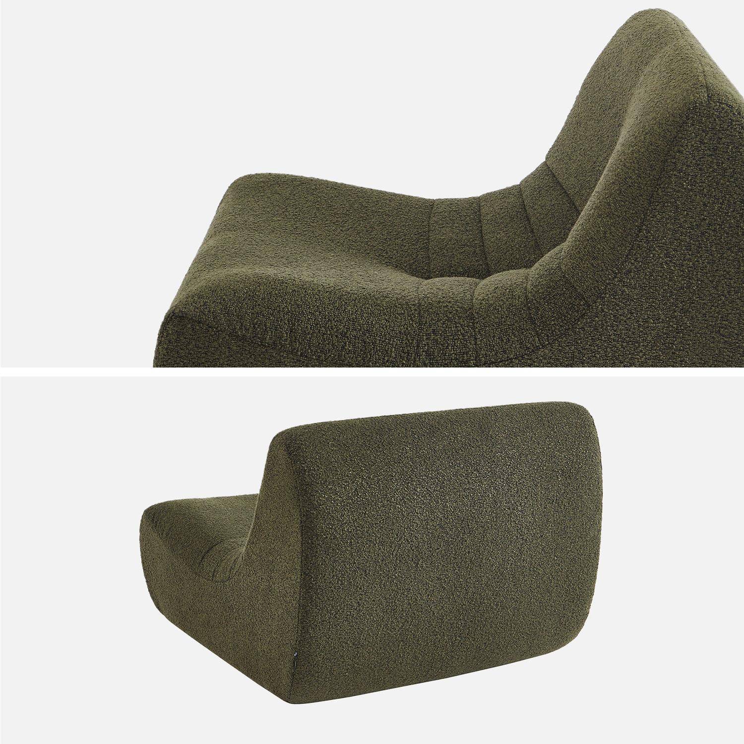Fauteuil chauffeuse enfant bouclette texturée 1 place kaki - Sokol Kids Photo3