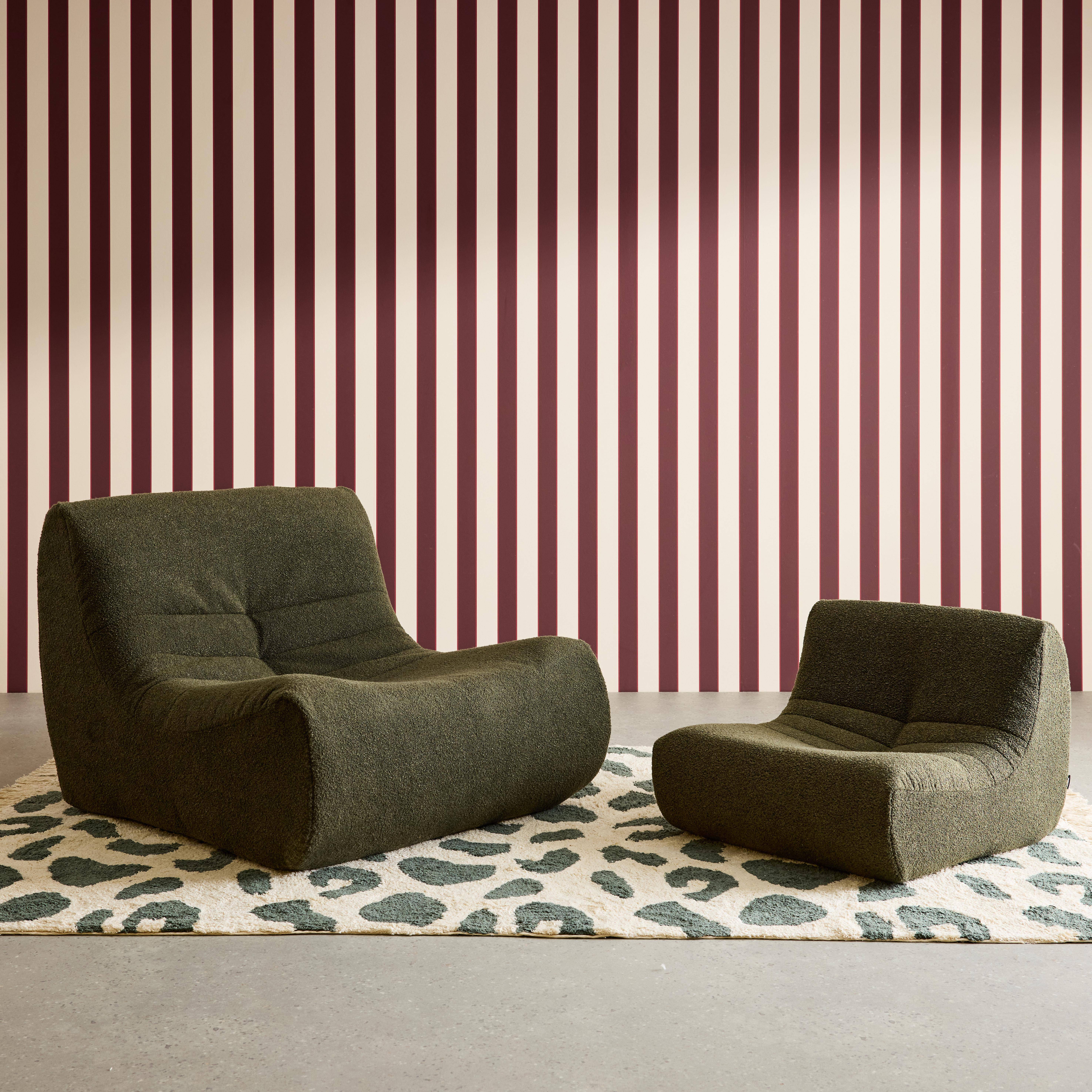 Fotel dziecięcy z teksturowanego bouclé, 1-osobowy, khaki - Sokol Kids,sweeek,Photo5