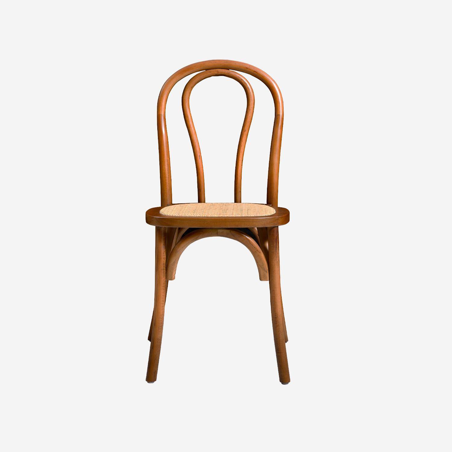 Silla vintage de madera y ratán (juego de 2), Bastille, Madera de nogal, 48x49.5x90 cm,sweeek,Photo6