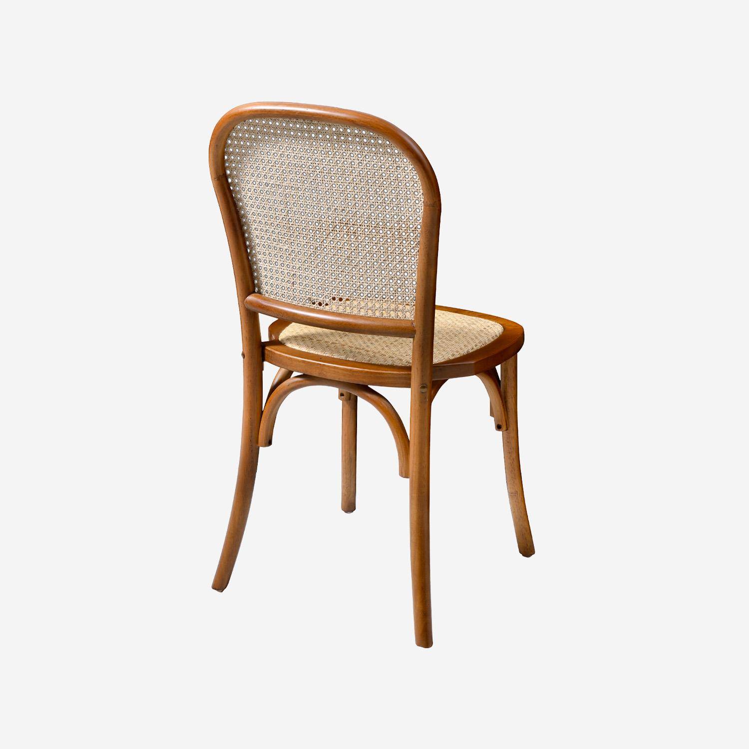 Silla vintage de madera y ratán (juego de 2), Montparnasse, 44.5x48x89.5 cm Photo5