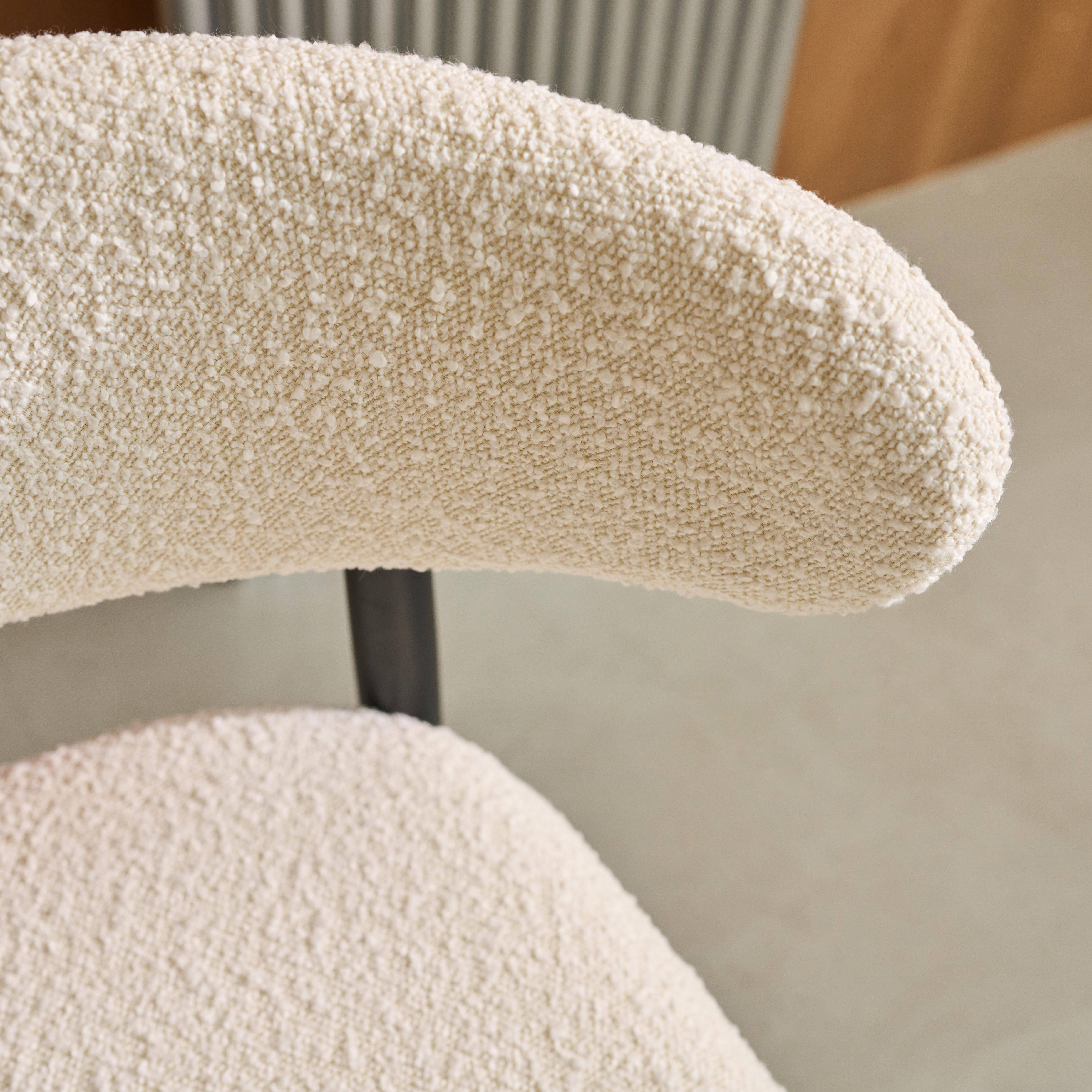 Stoelen bouclé bekleding en rubberhout (set van 2) zwart L 57 x B 50,5 x H 79 cm - Paola Photo5