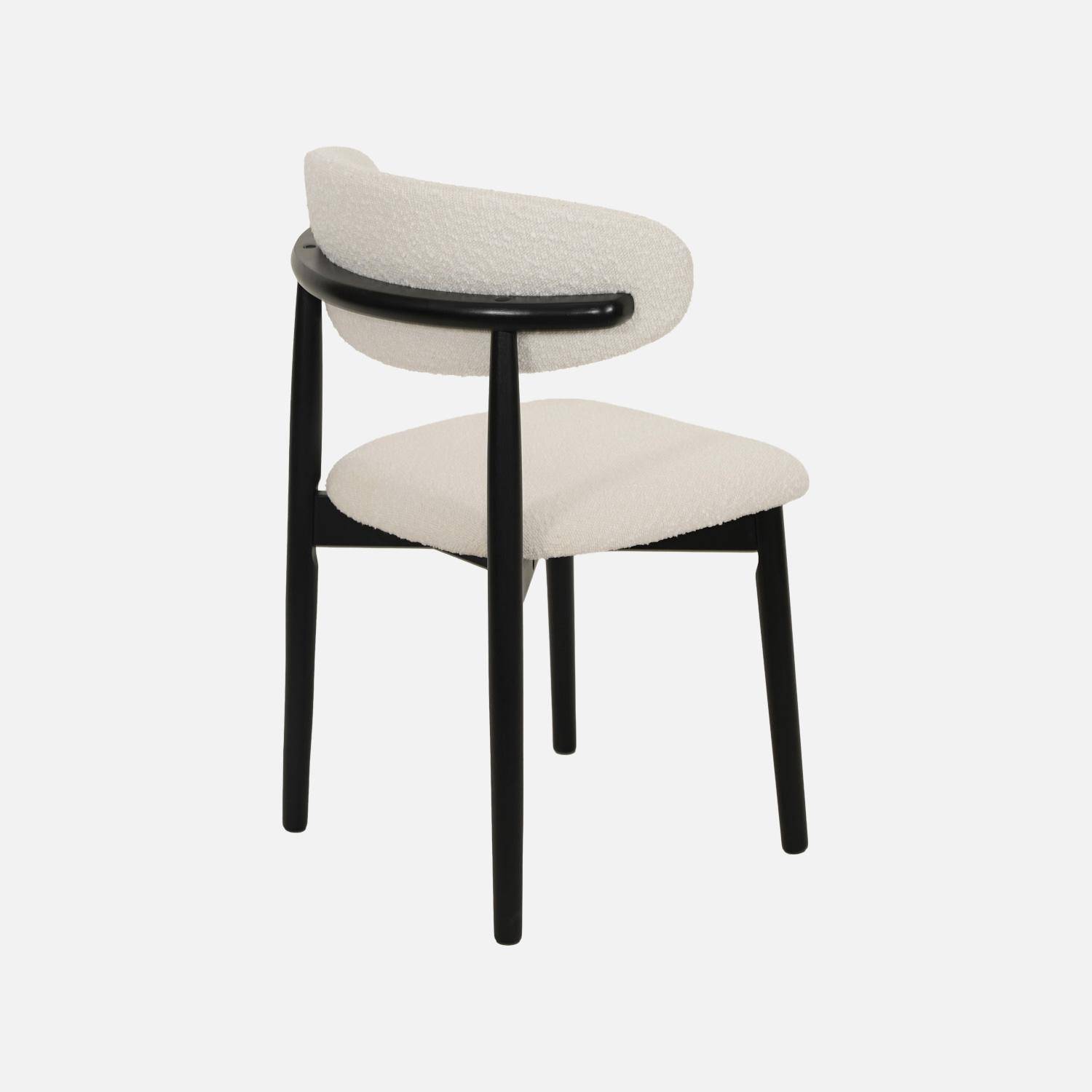 Stoelen rubberhout en bouclé bekleding (set van 2) zwart L 57 x B 50,5 x H 79 cm - Paola Photo5