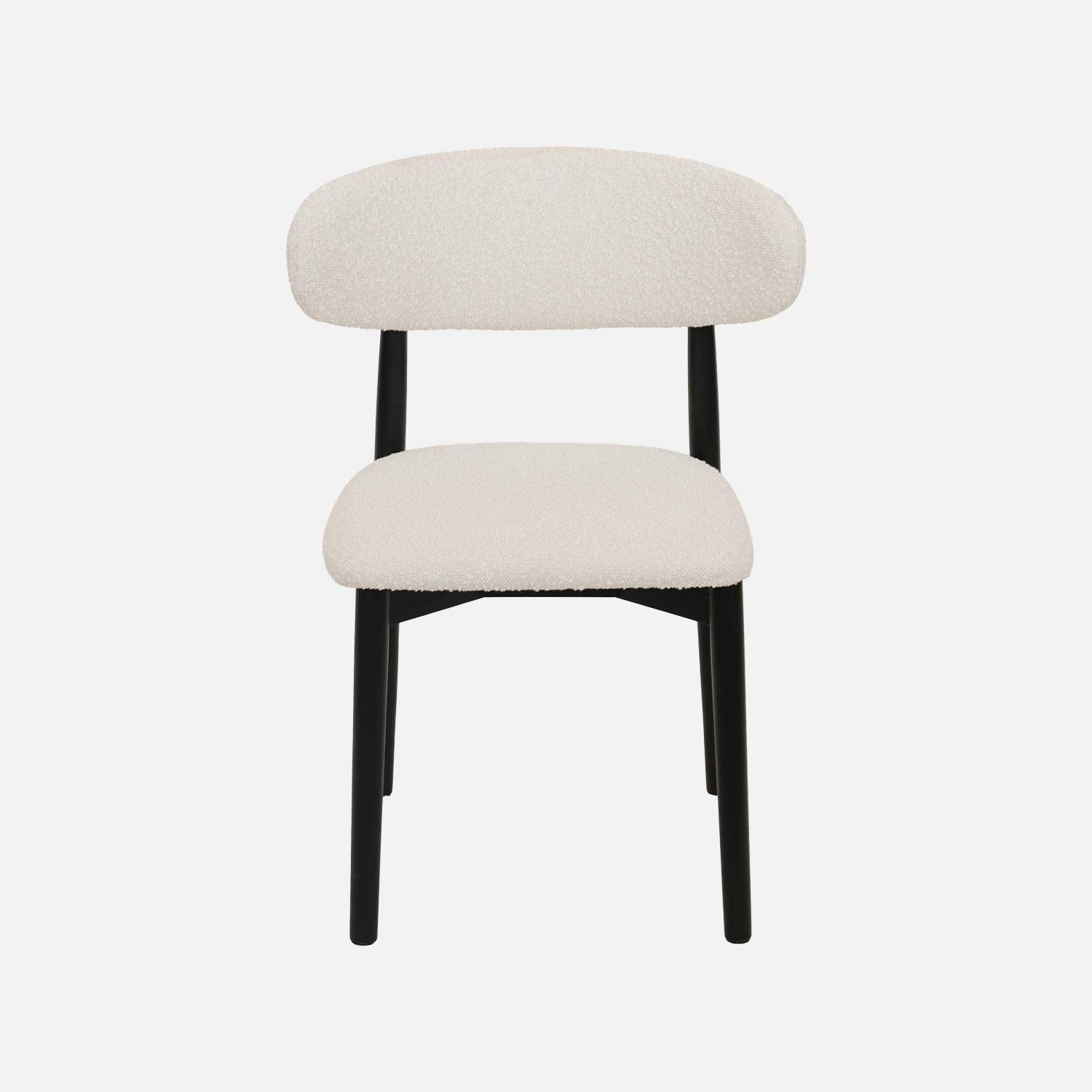 Stoelen rubberhout en bouclé bekleding (set van 2) zwart L 57 x B 50,5 x H 79 cm - Paola,sweeek,Photo4