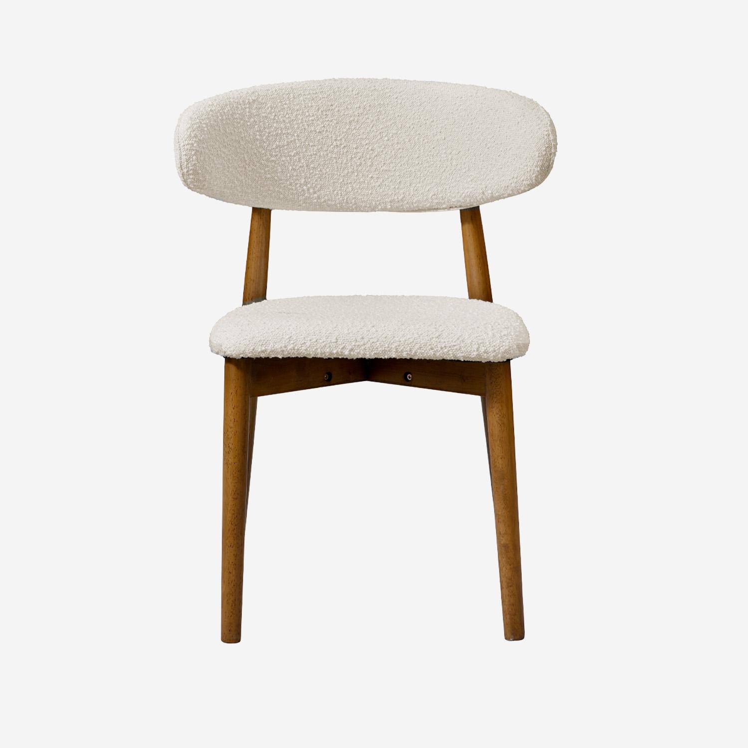 Silla de madera de hevea y tejido borreguito, set de 2, Paola, 57x50.5x79 cm,sweeek,Photo3