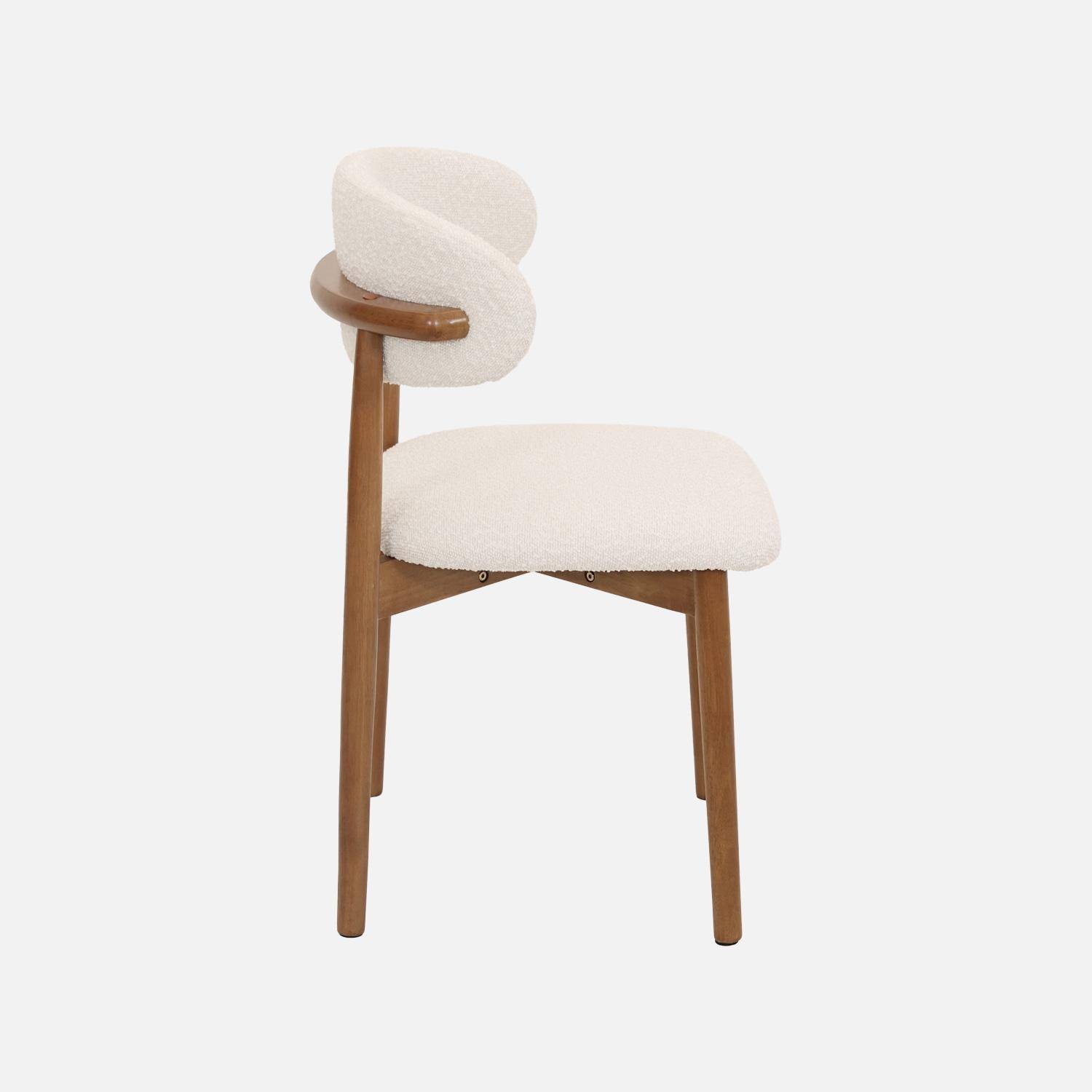 Stoelen rubberhout en bouclé bekleding (set van 2) walnoot L 57 x B 50,5 x H 79 cm - Paola Photo7