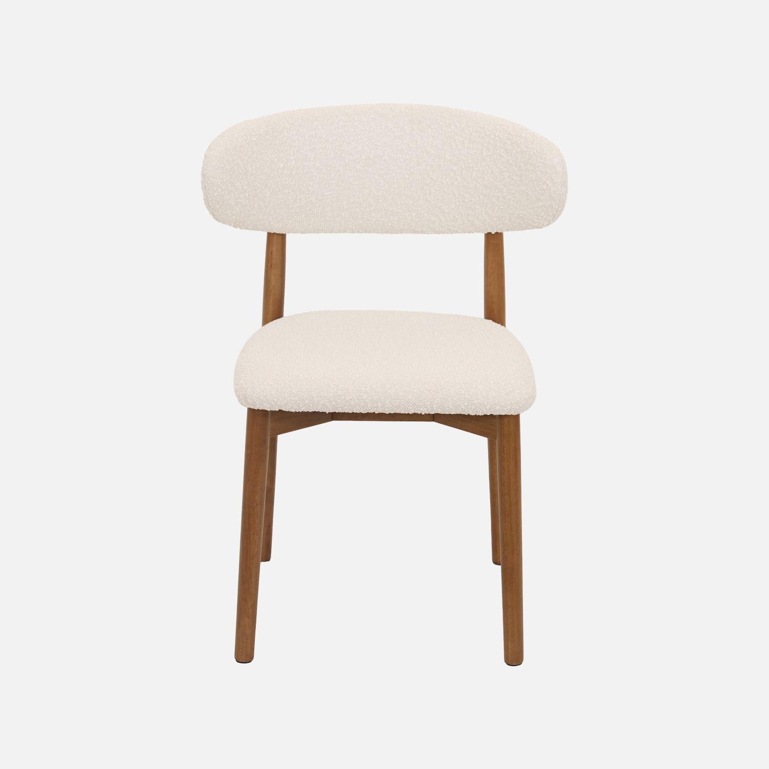Stoelen rubberhout en bouclé bekleding (set van 2) walnoot L 57 x B 50,5 x H 79 cm - Paola Photo4