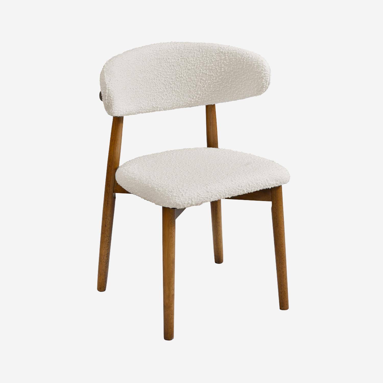 Silla de madera de hevea y tejido borreguito, set de 2, Paola, 57x50.5x79 cm Photo2