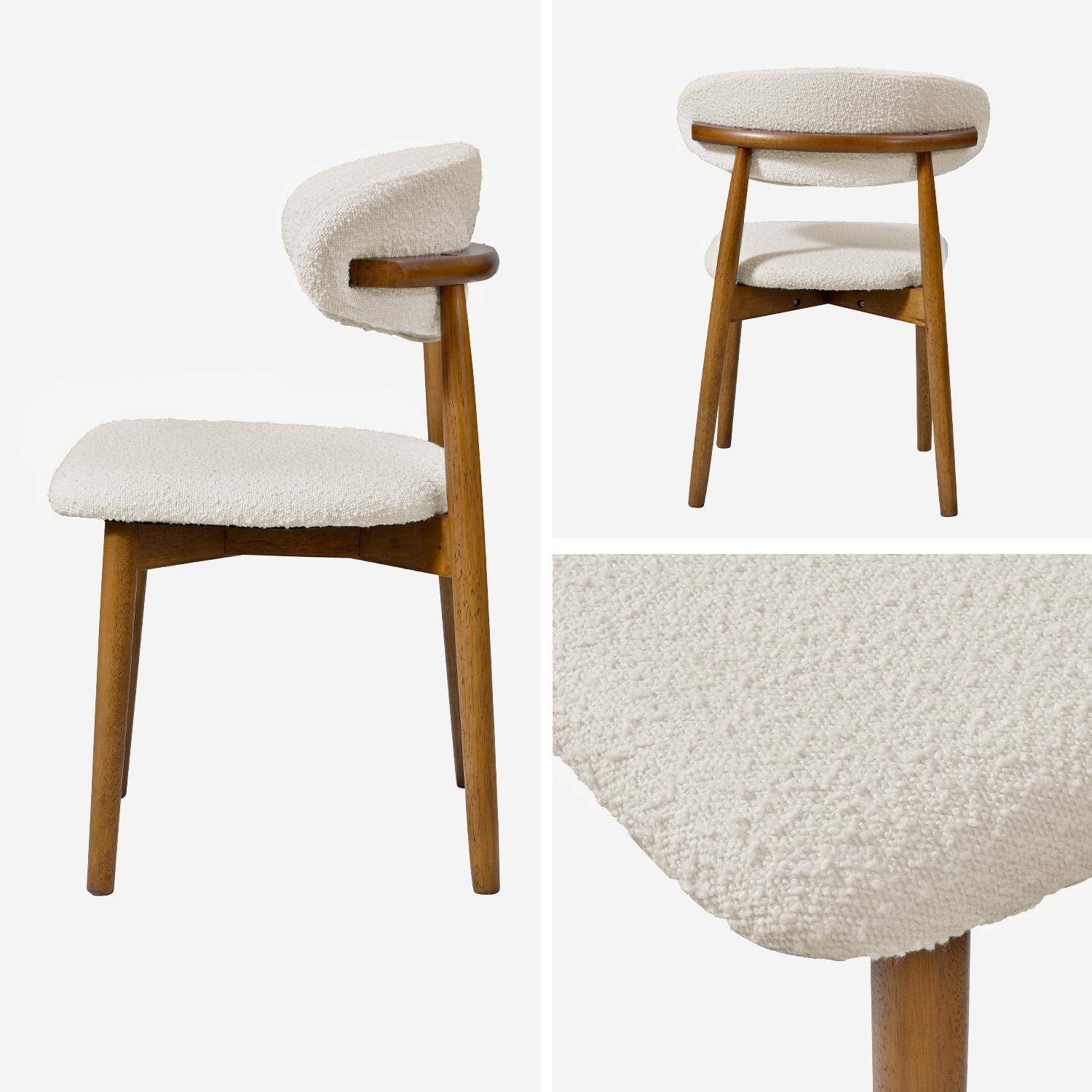 Silla de madera de hevea y tejido borreguito, set de 2, Paola, 57x50.5x79 cm Photo4