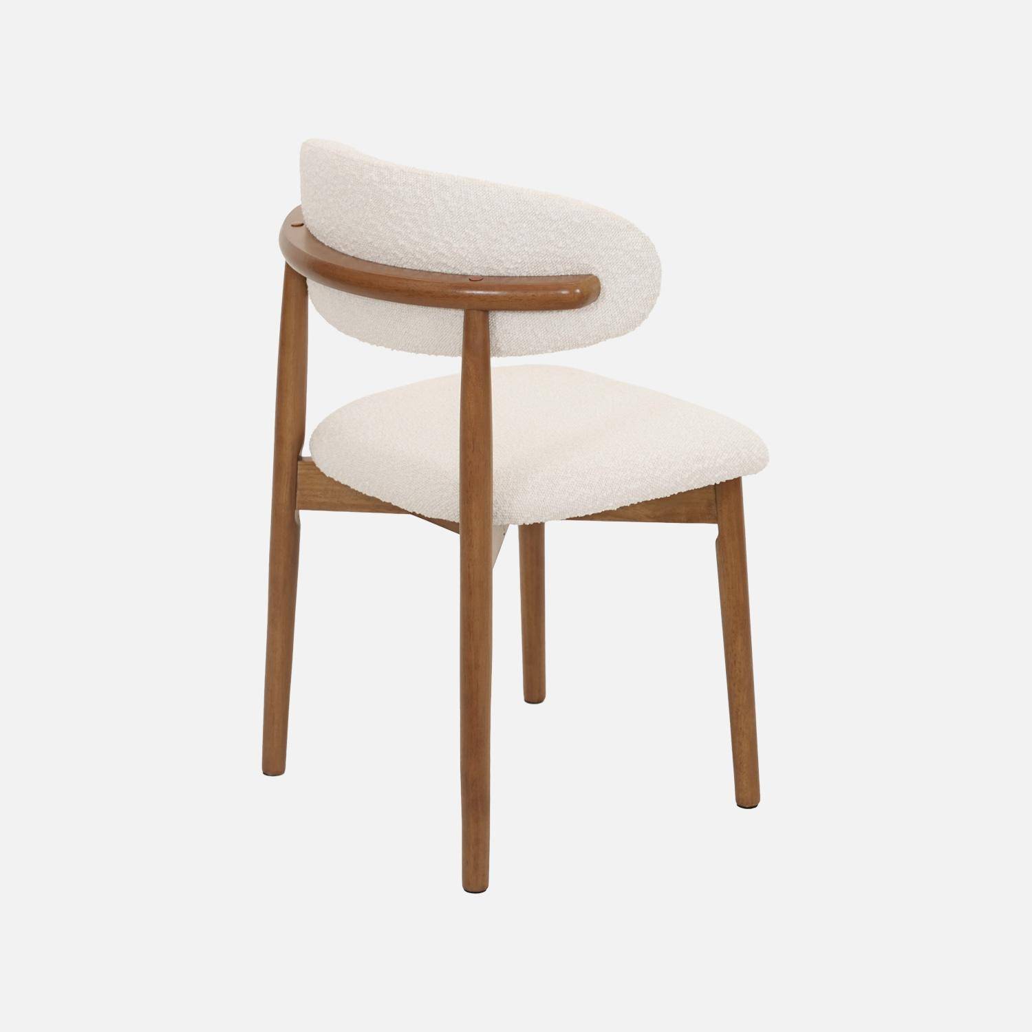 Stoelen rubberhout en bouclé bekleding (set van 2) walnoot L 57 x B 50,5 x H 79 cm - Paola Photo5