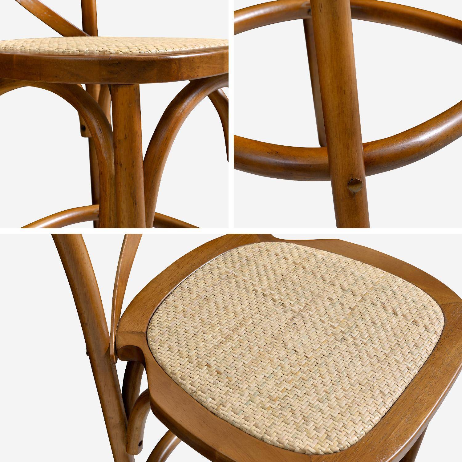 Bistro barkrukken met voetensteun rubberhout vintage (set van 2) walnoot L 49 x B 56,5 x H 99cm - Belleville,sweeek,Photo8