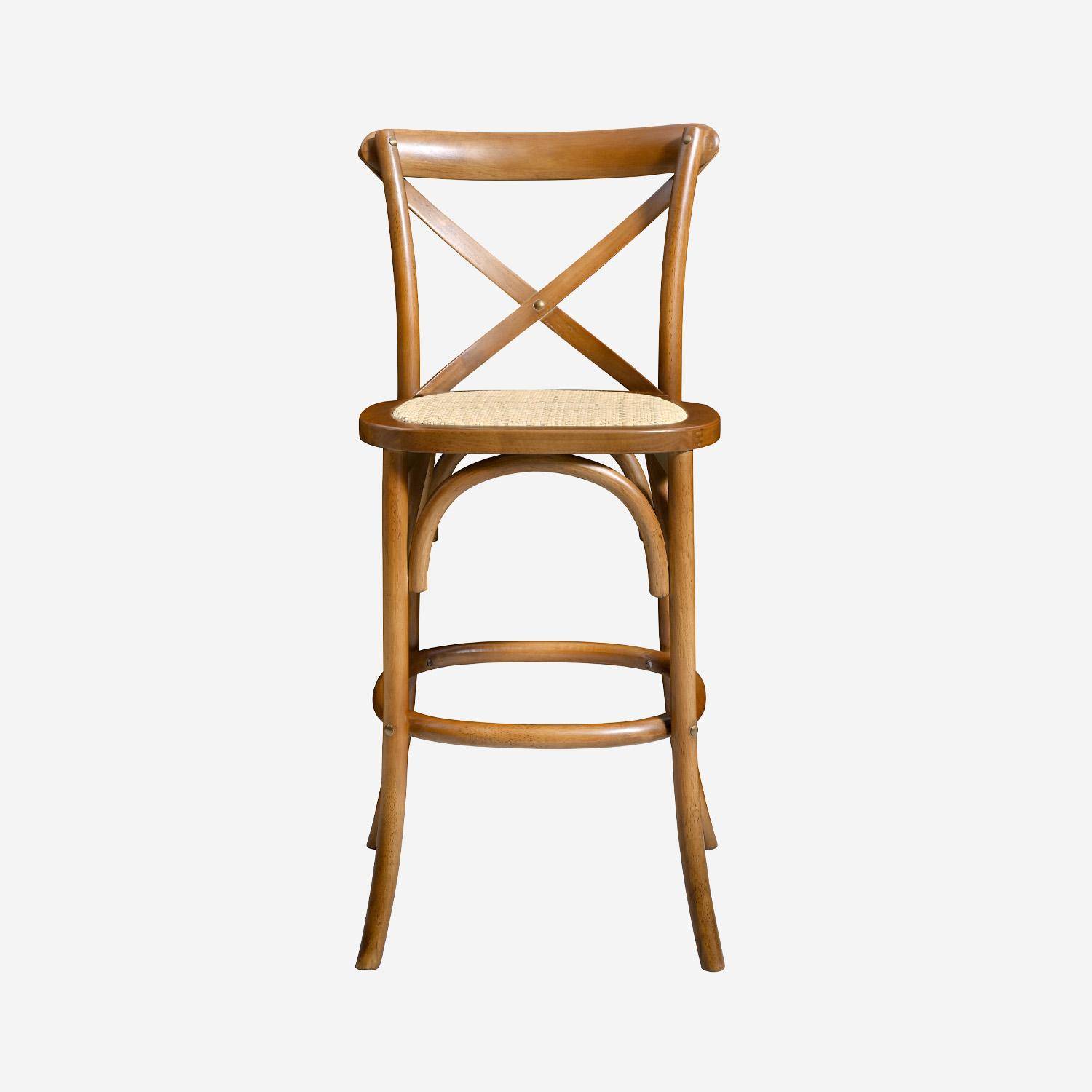 Taburete de bar bistró vintage de madera, set de 2, Belleville, 46x48x105 cm Photo6