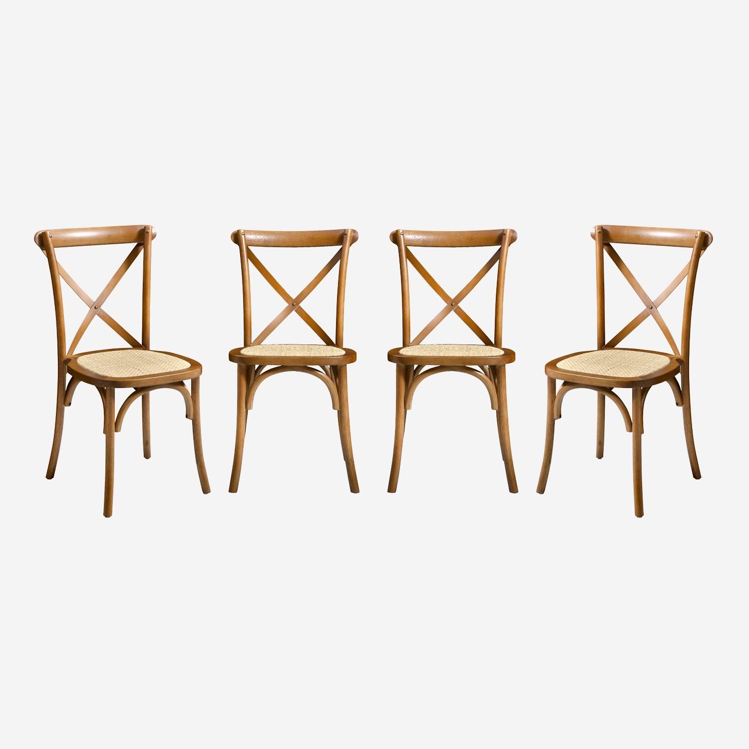 Set di 4 sedie da bistrot vintage in legno