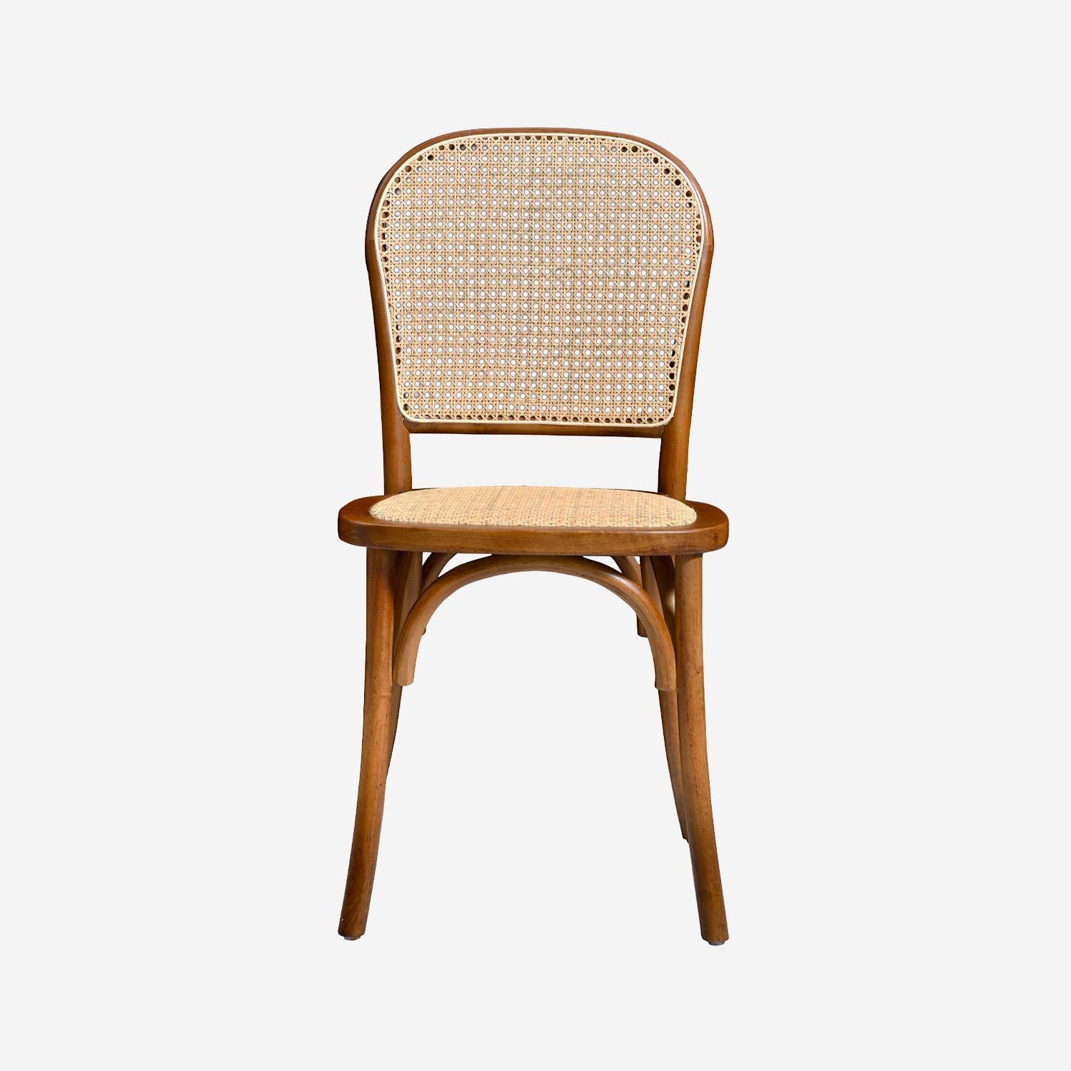 Set di 4 sedie in legno e rattan vintage , Montparnasse, 44.5x48x89.5 cm Photo5