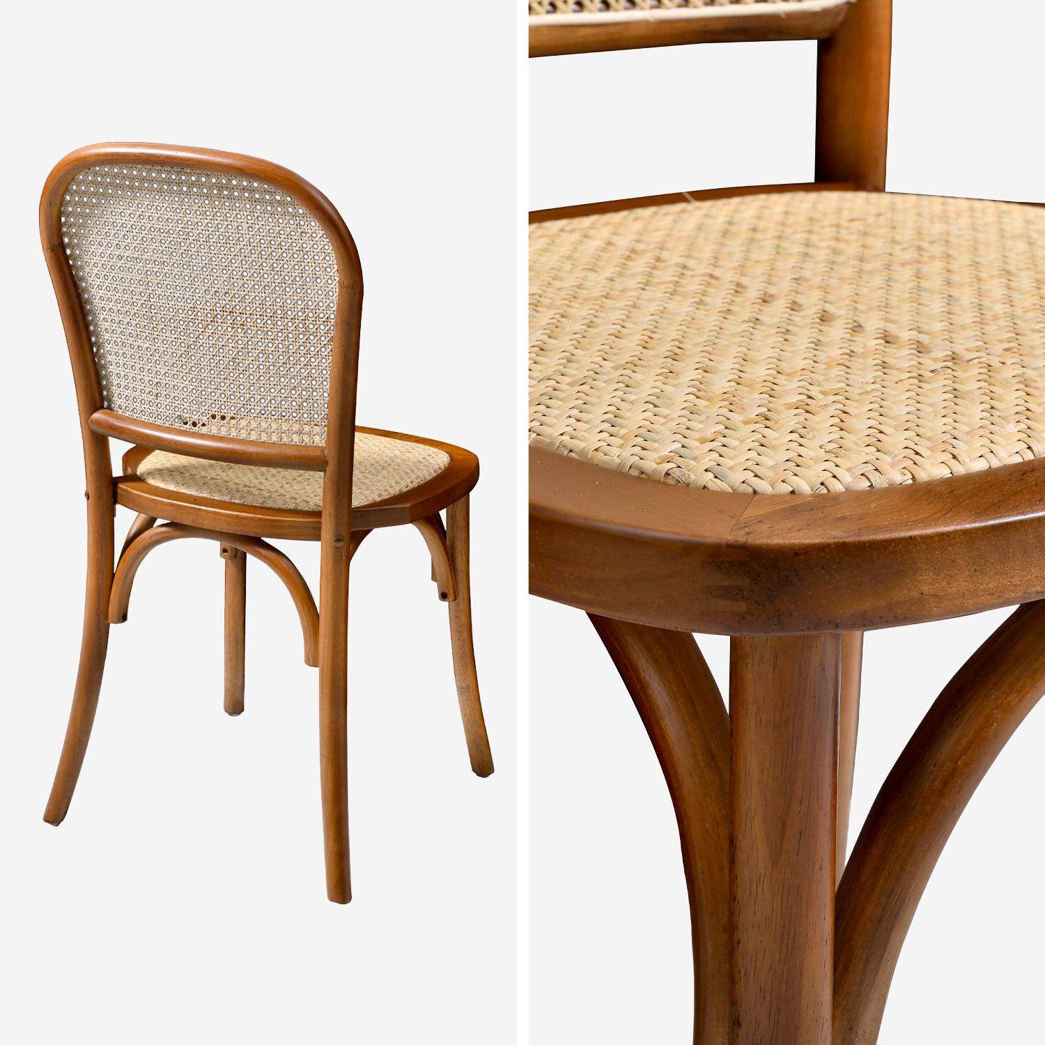 Set di 4 sedie in legno e rattan vintage , Montparnasse, 44.5x48x89.5 cm Photo6