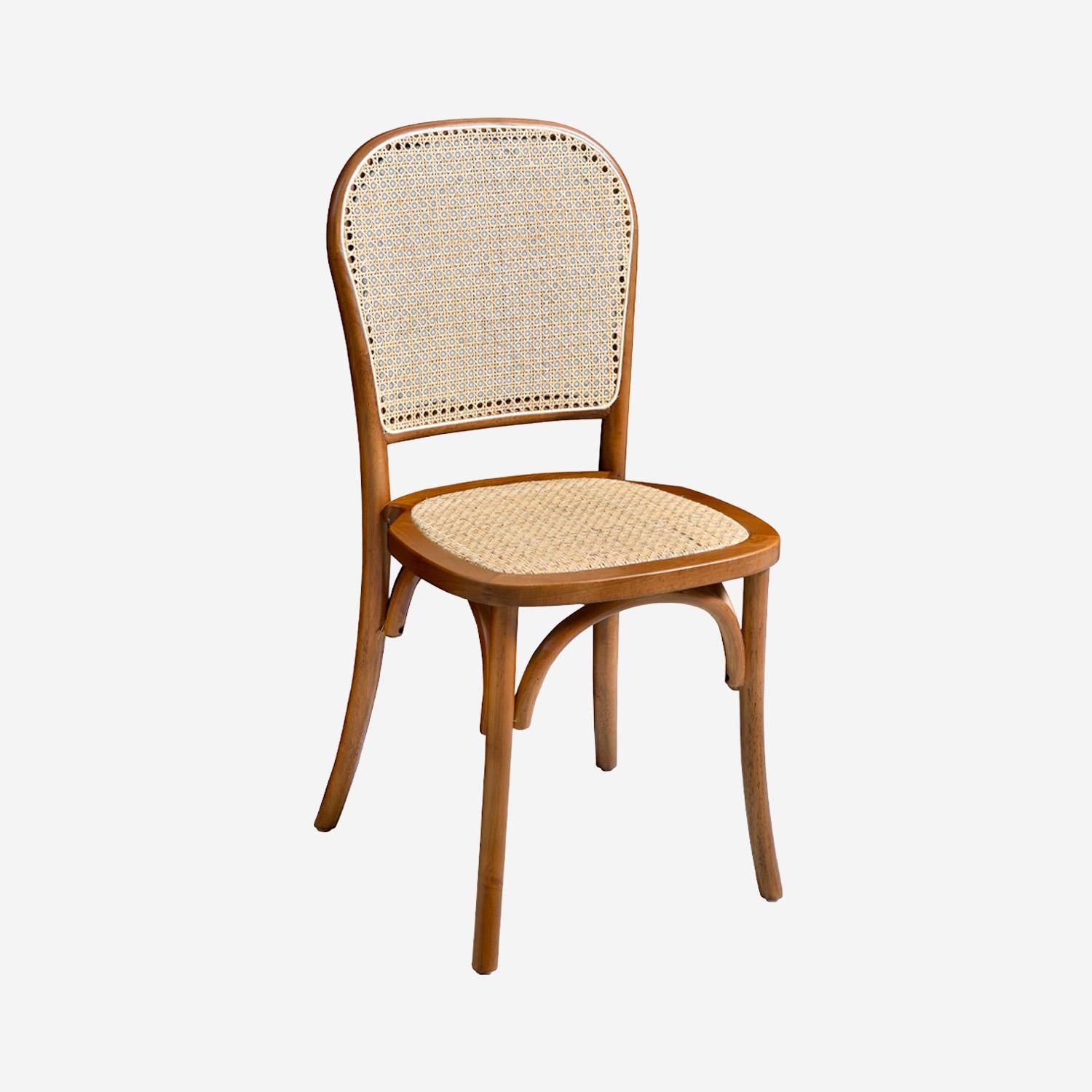 Set di 4 sedie in legno e rattan vintage , Montparnasse, 44.5x48x89.5 cm Photo4