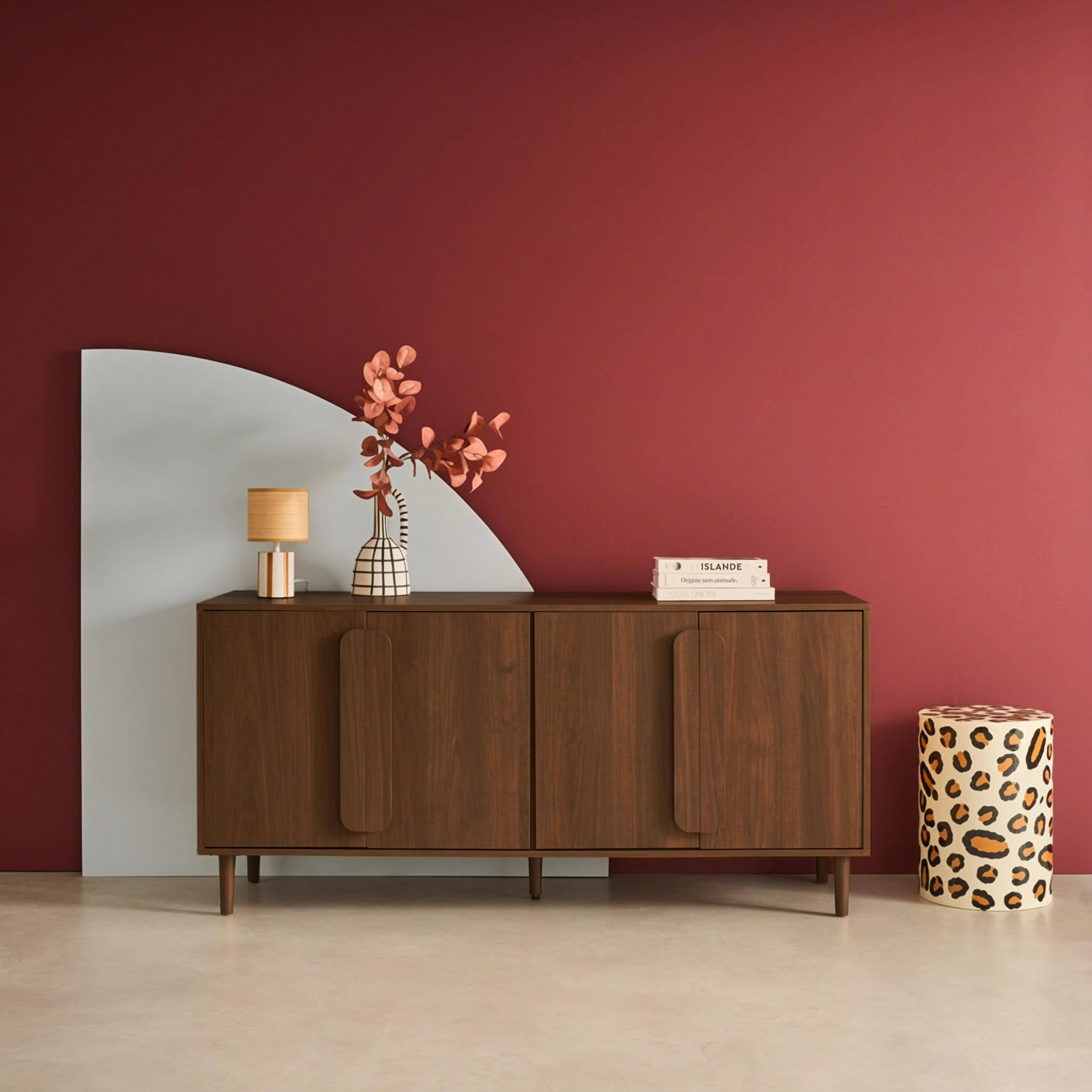 Vintage dressoir walnoothoutdecor 4 deuren 160x45x75cm - Juliana,sweeek,Photo2