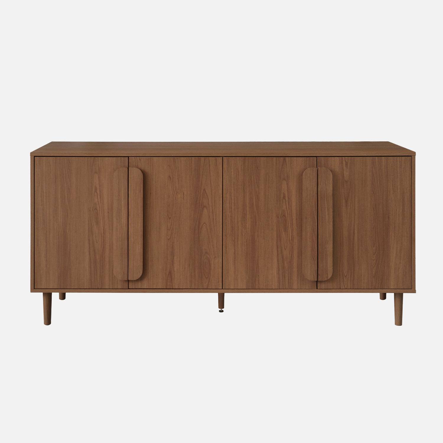Buffet vintage effet bois de noyer 4 portes 150cm - Juliana Photo2