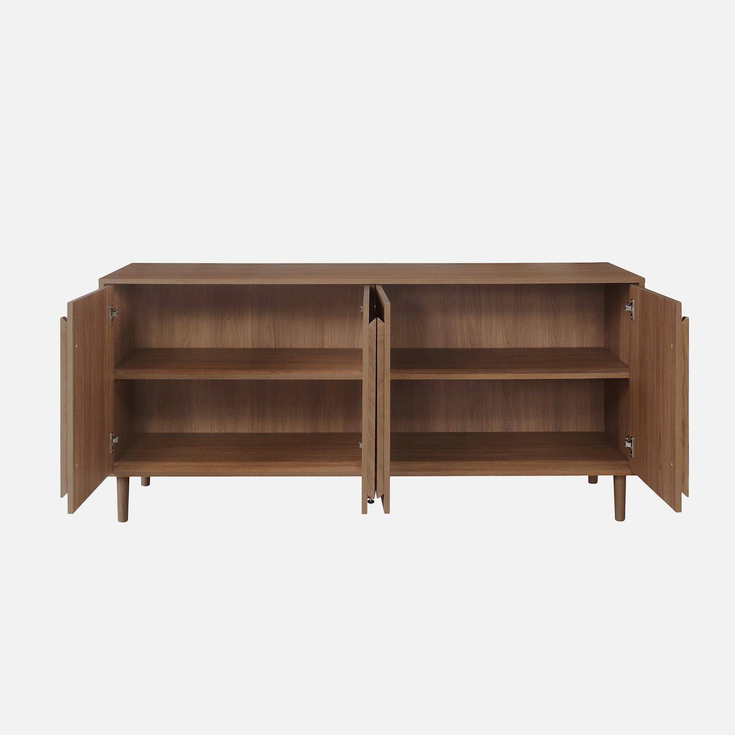 Buffet vintage effet bois de noyer 4 portes 150cm - Juliana Photo3
