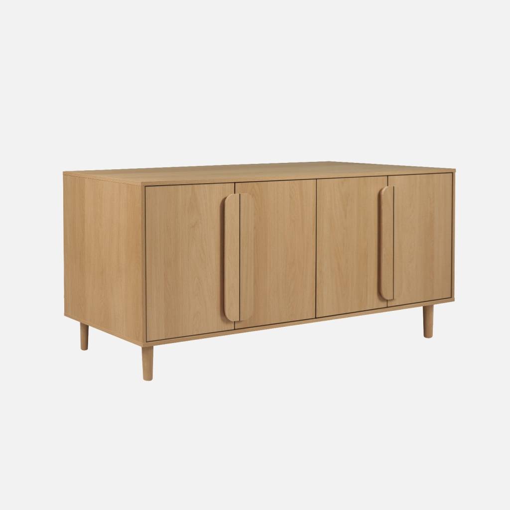 Buffet vintage effet bois de chêne  4 portes 150cm