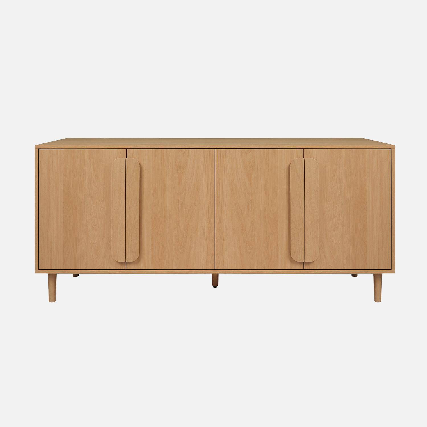 Buffet vintage effet bois de chêne 4 portes 150cm - Juliana Photo2