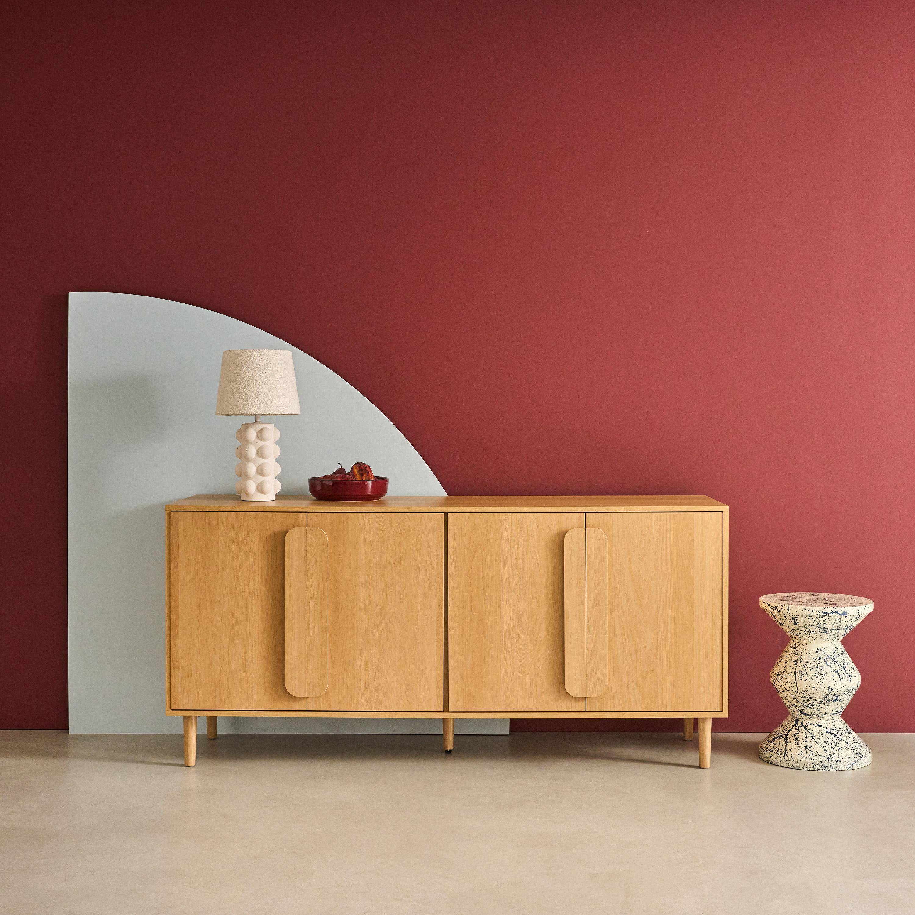 Vintage dressoir eikenhoutdecor 4 deuren 160x45x75cm - Juliana Photo4